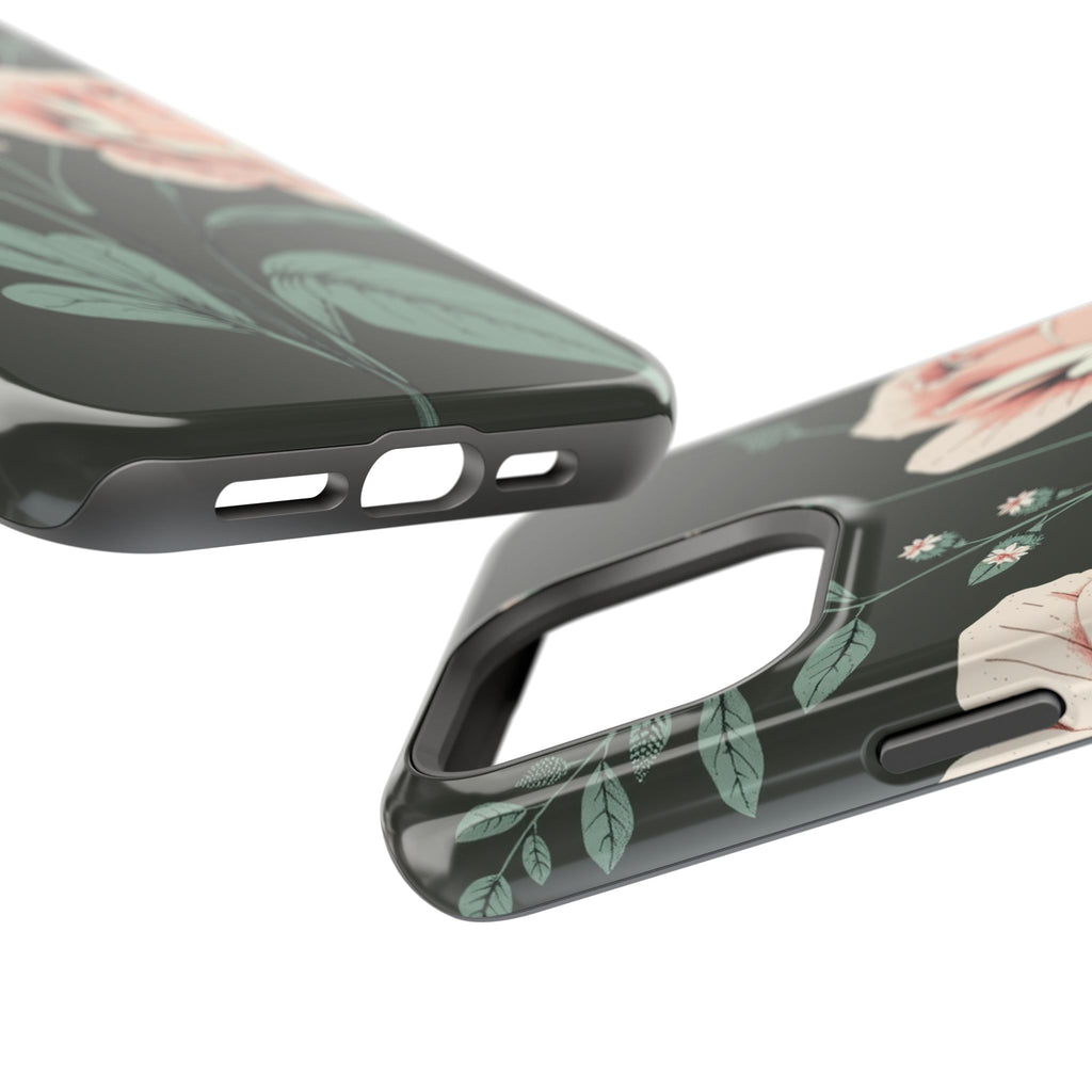 iPhone Mint And Blush Vintage Botanical Print Slim Everyday Designer Case · iPho