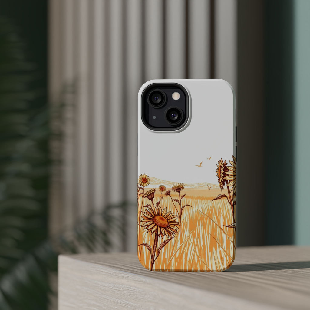 iPhone Burnt Orange And Sand Sunflower Prairie Soft iPhone Finish · iPhone Case