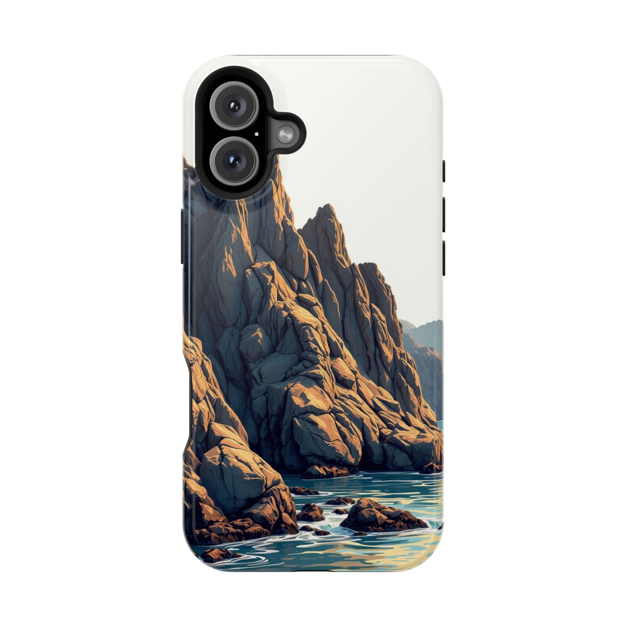 iPhone Mustard And Rust Rocky Coastline Slim Everyday iPhone Designer · iPhone C