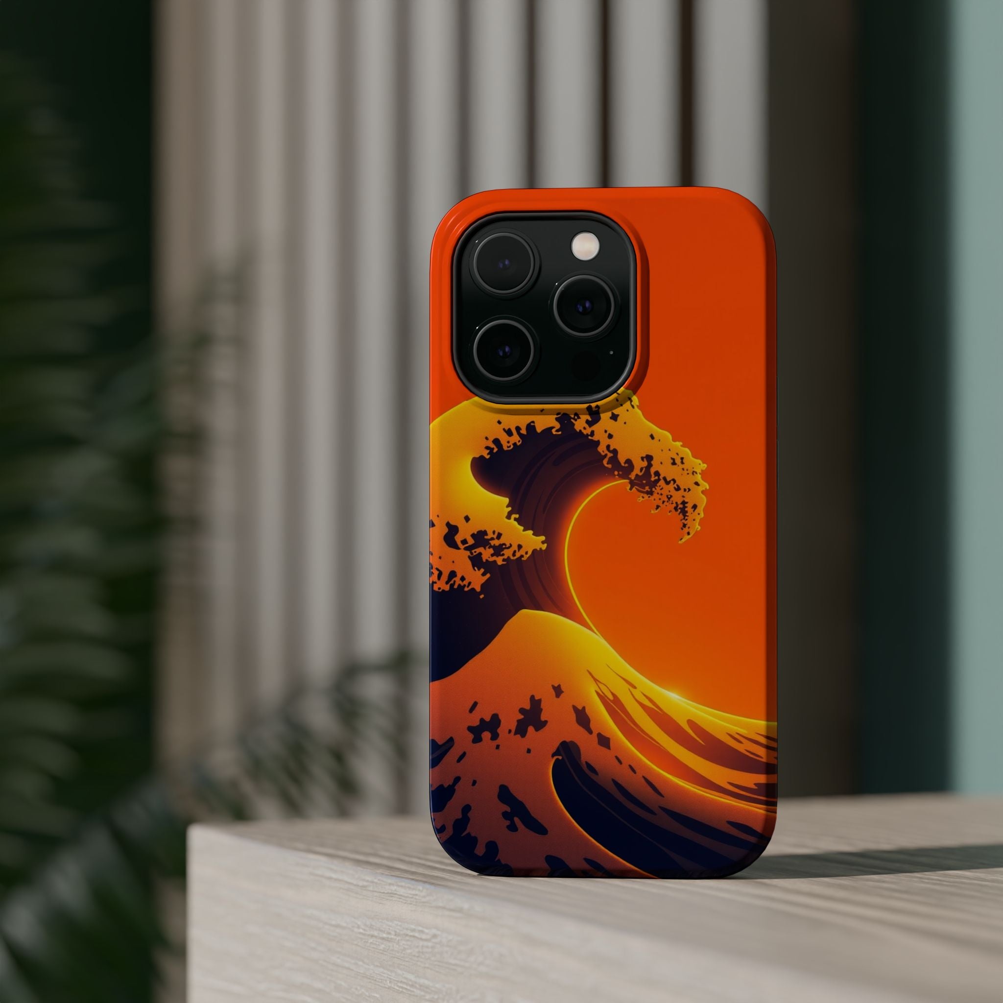 iPhone Mustard And Rust Holographic Wave Slim Everyday iPhone Designer · iPhone