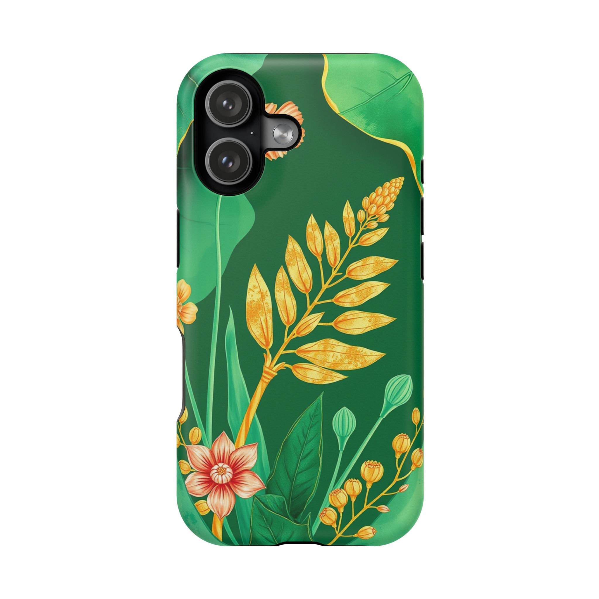 iPhone Emerald Green And Gold Botanical Illustration Ga Slim Snap Case · iPhone