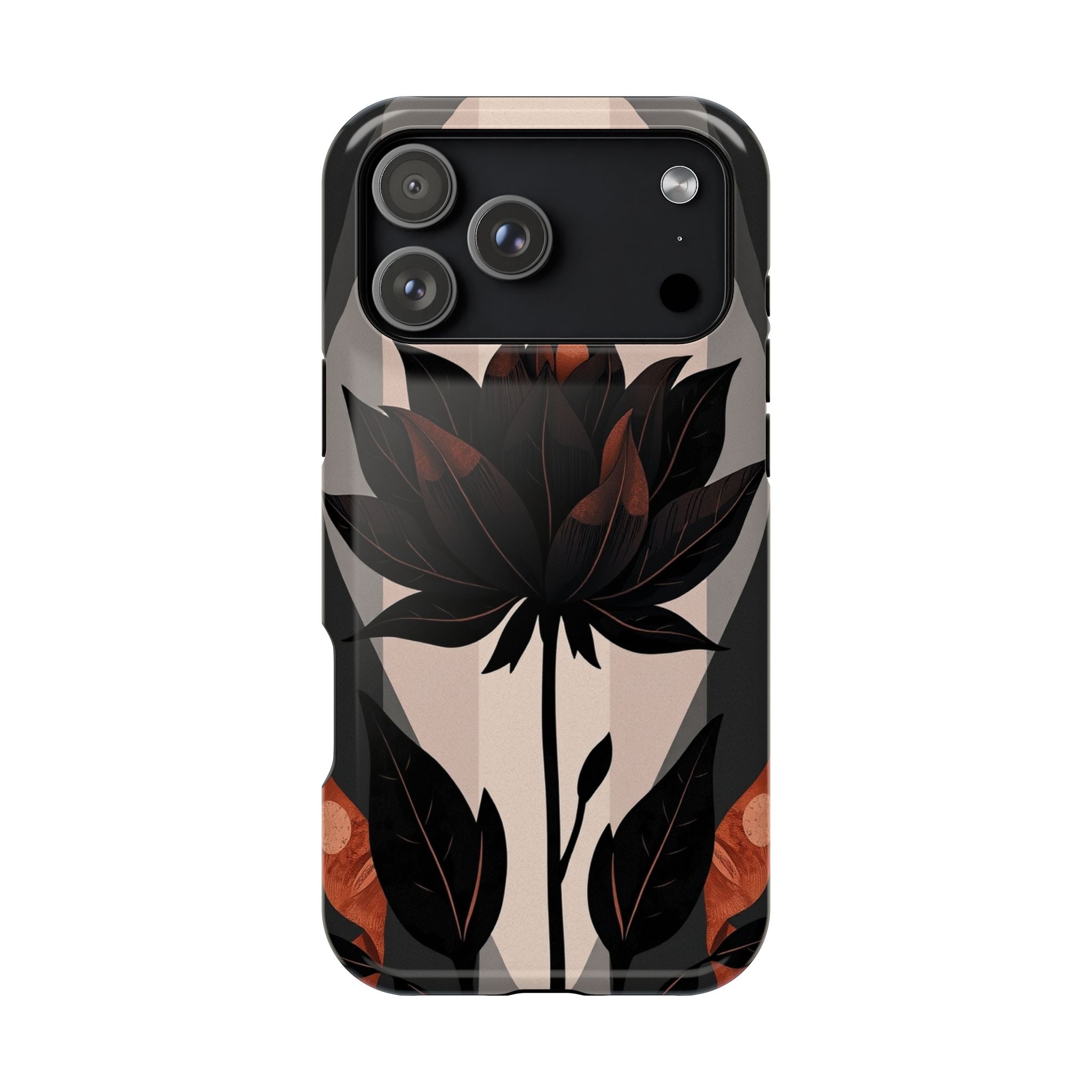 iPhone Charcoal And Copper Floral Silhouette Slim iPhone Everyday · iPhone Case