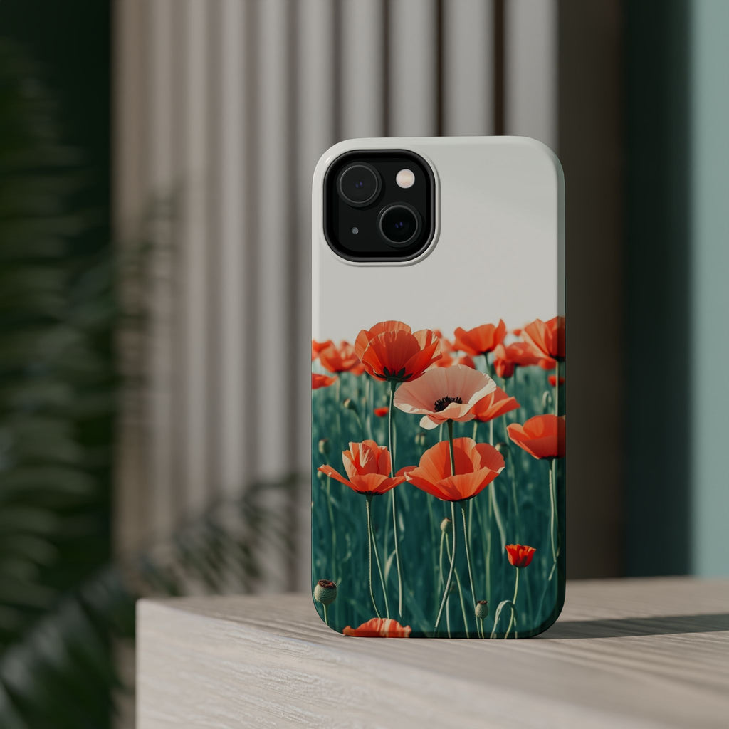 iPhone Mint And Blush Poppy Field 10 Slim Everyday Designer Case · iPhone Case