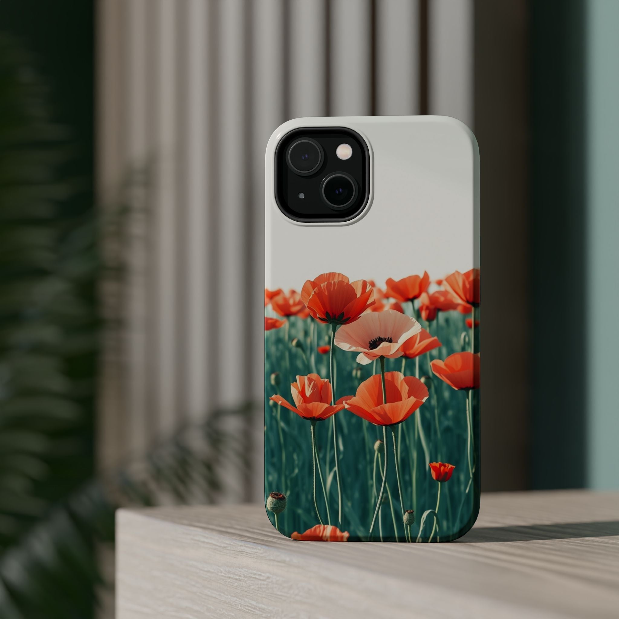 iPhone Mint And Blush Poppy Field 10 Slim Everyday Designer Case · iPhone Case