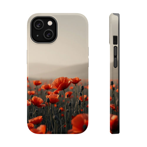 iPhone Charcoal And Copper Poppy Field Slim Everyday Designer Case · iPhone Case