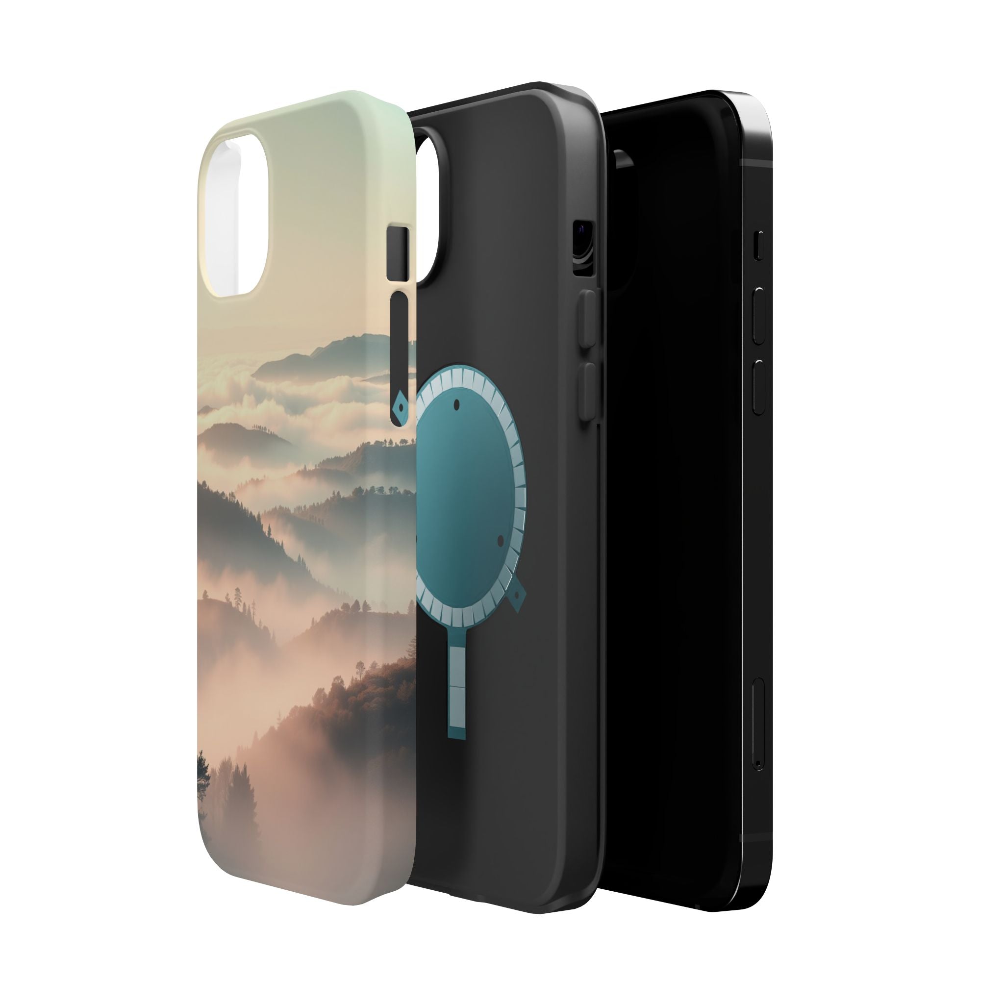 iPhone Mint And Blush Fog Rolling Over Hills Slim iPhone Everyday · iPhone Case