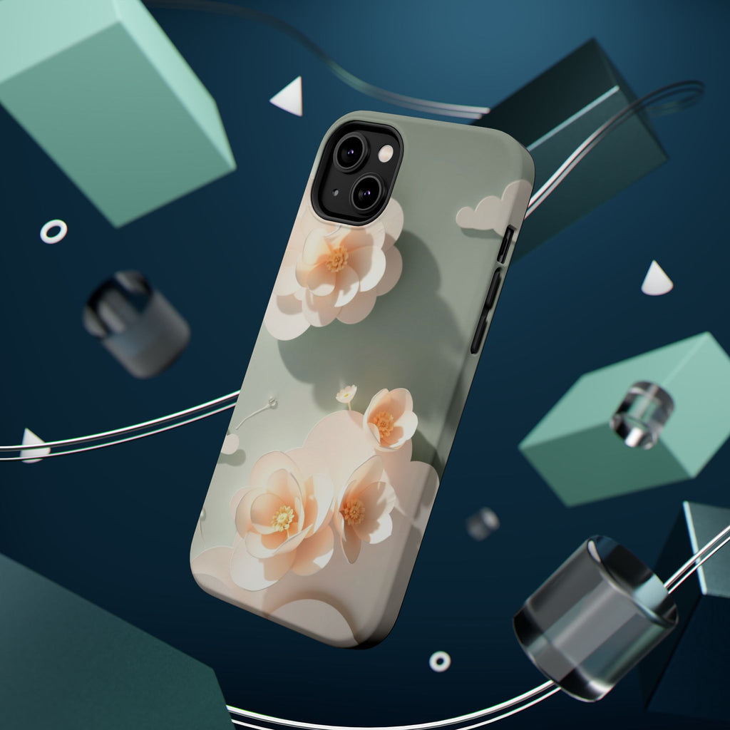 iPhone Sage And Ivory Pastel Floral Cloud Slim iPhone Everyday Designer · iPhone