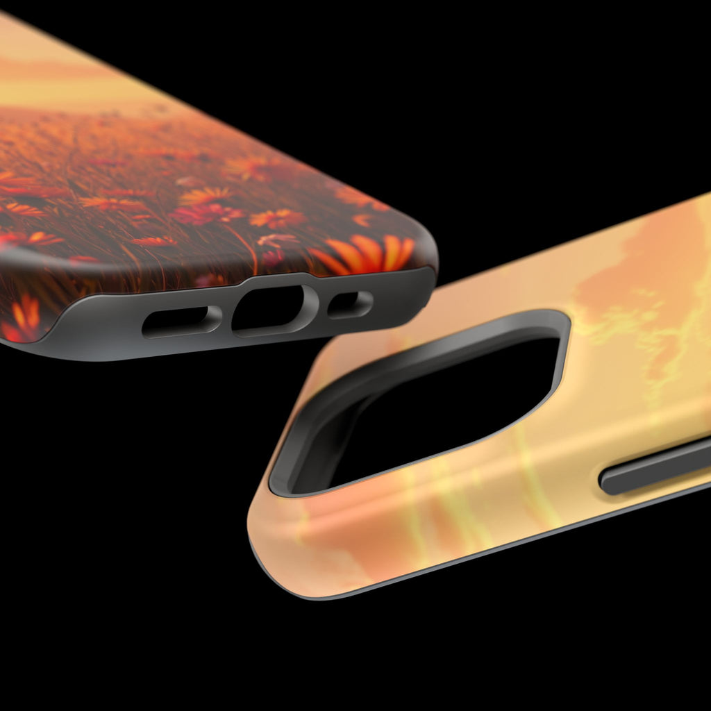 iPhone Sunset Amber And Peach Wildflower Field Soft iPhone Finish · iPhone Case