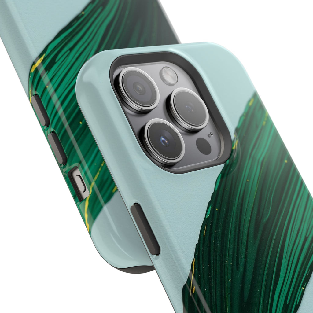 iPhone Emerald Green And Gold Calligraphic Stroke iPhone Clean Minimal · iPhone