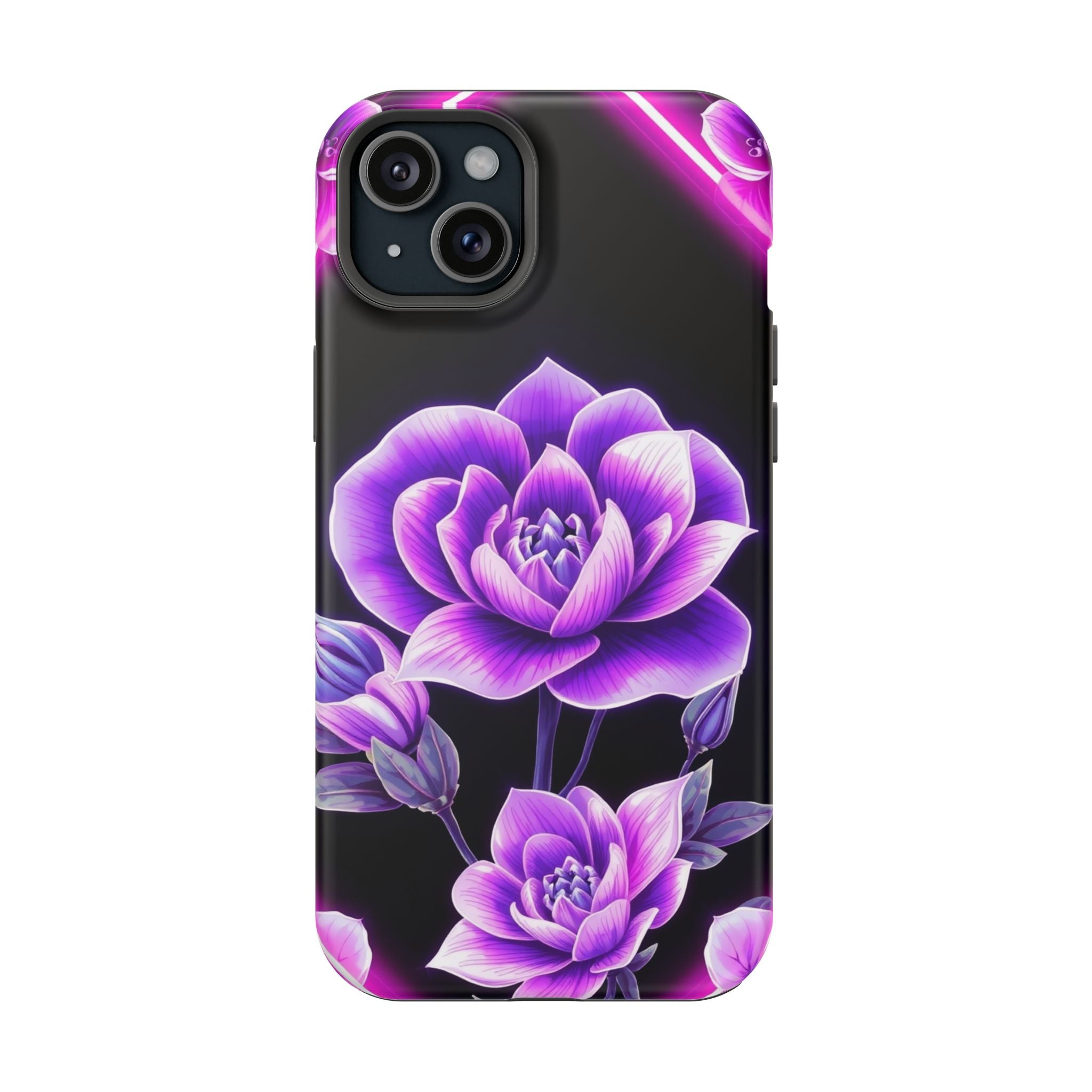 iPhone Floral Ombre Neon Cyberpunk Bold Modern Everyday Snap Case · iPhone Case