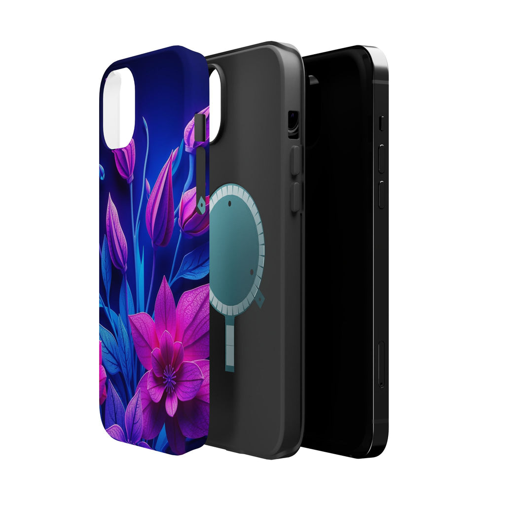 iPhone Neon Floral Paper Cut Art Bold Modern Everyday Snap Case · iPhone Case