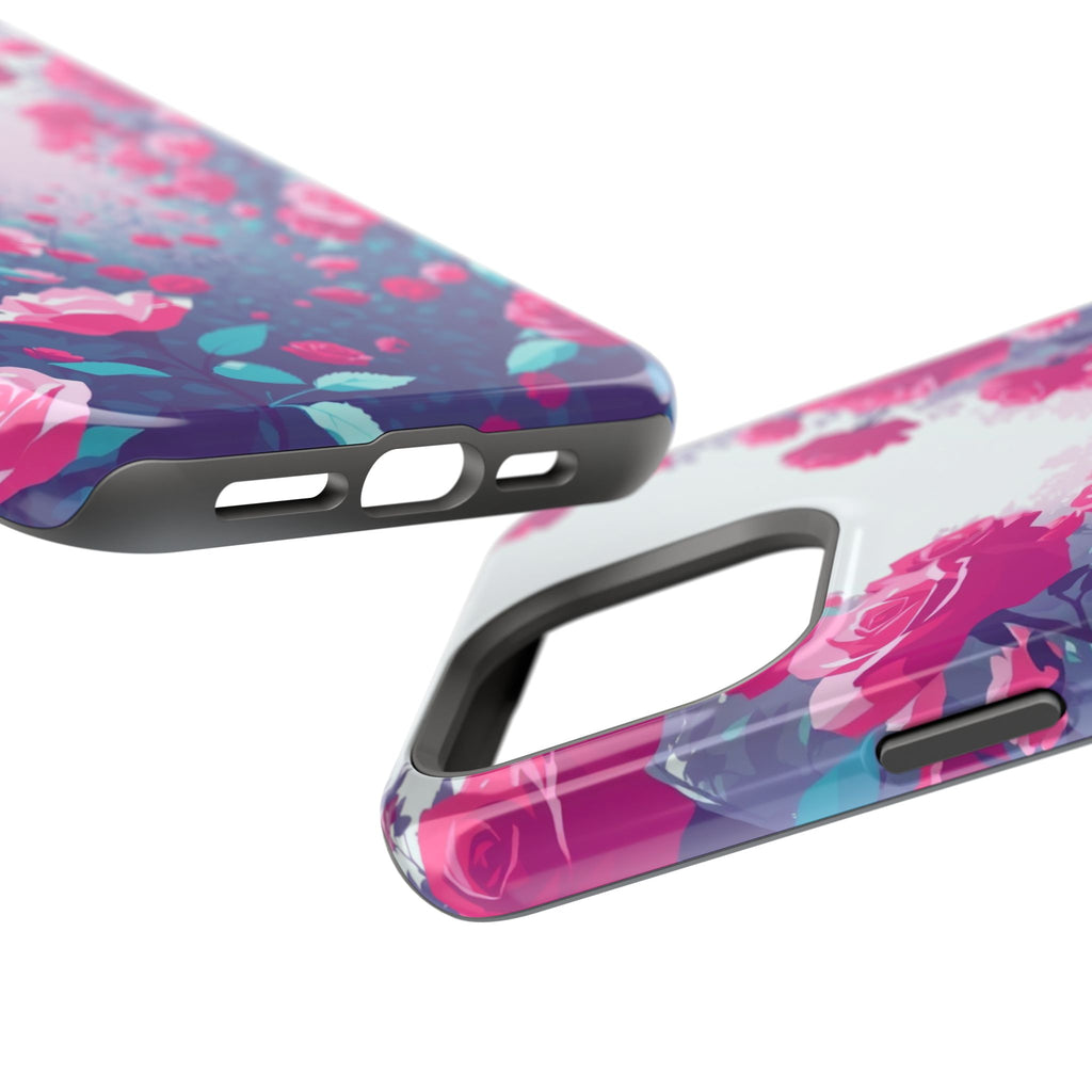 iPhone Cyan And Magenta Rose Garden Slim Everyday Designer Case · iPhone Case