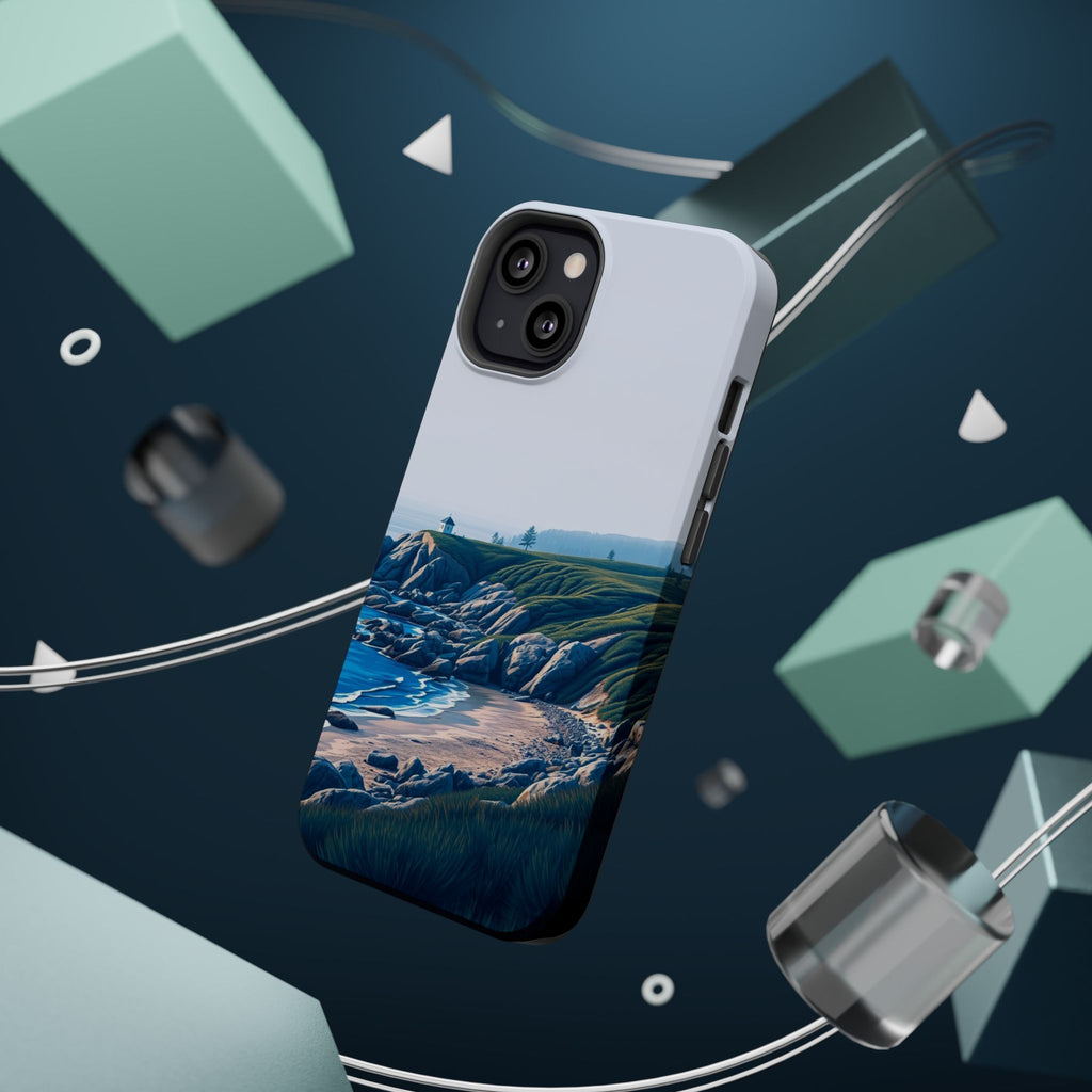 iPhone Midnight Blue And Silver Pebble Beach Soft iPhone 20 Finish · iPhone Case