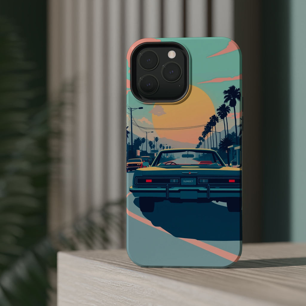 iPhone Sunset Drive 80s Pop Art Bold Slim Everyday Designer Case · iPhone Case