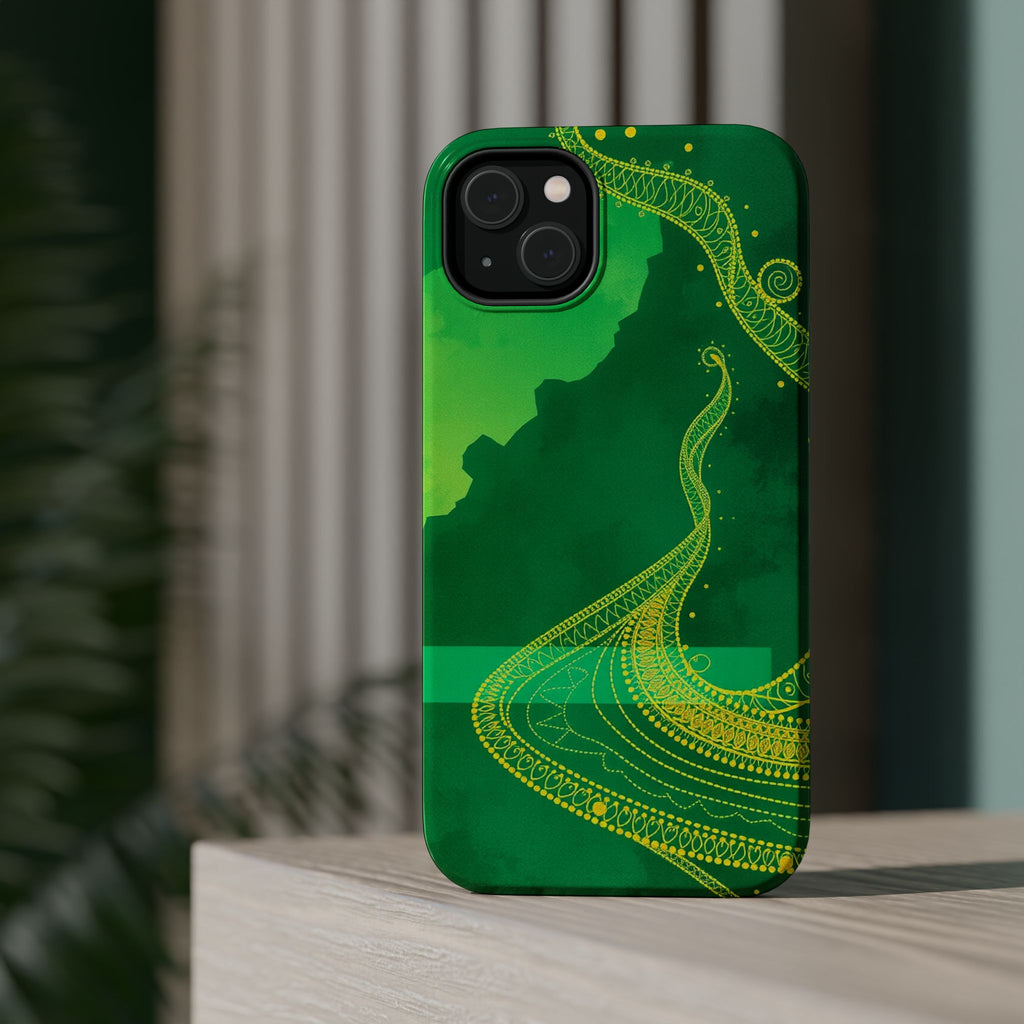 iPhone Emerald Green And Gold Zentangle Flow Slim iPhone Everyday · iPhone Case