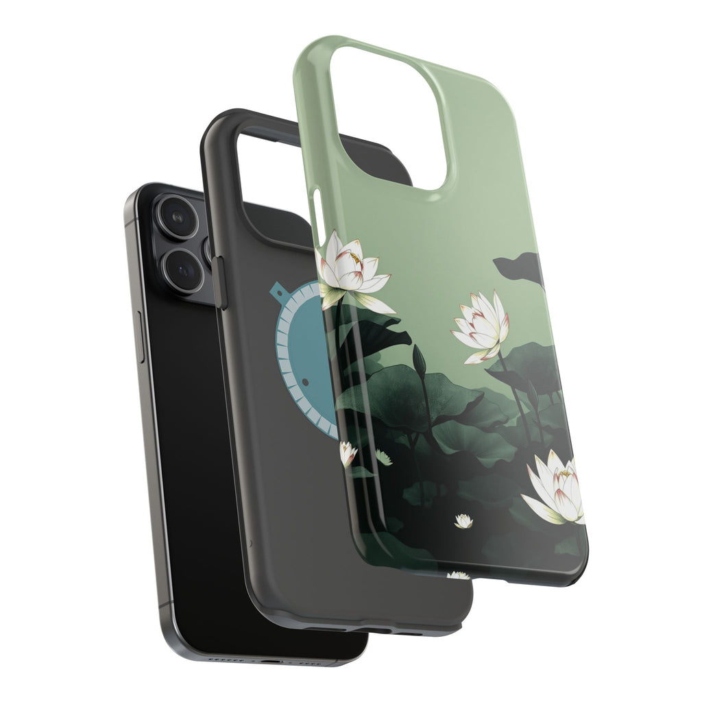 iPhone Sage And Ivory Lotus Pond Bold Modern Everyday Snap Case · iPhone Case