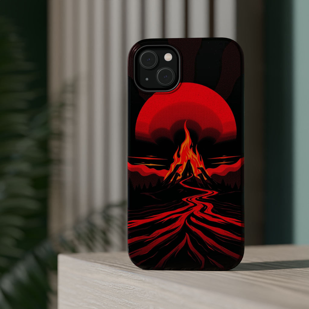iPhone Black And Crimson Wildfire Glow Slim Everyday Designer Case · iPhone Case