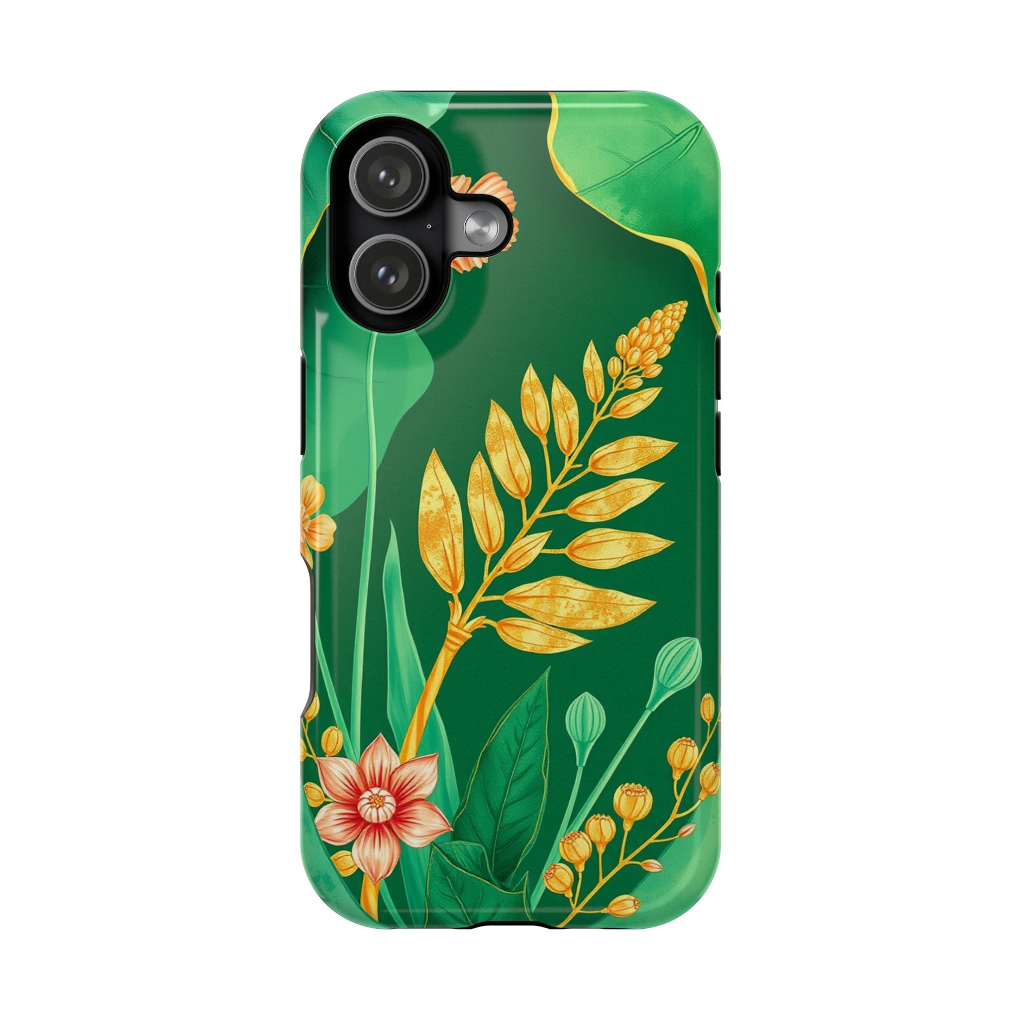 iPhone Emerald Green And Gold Botanical Illustration Ga Slim Snap Case · iPhone