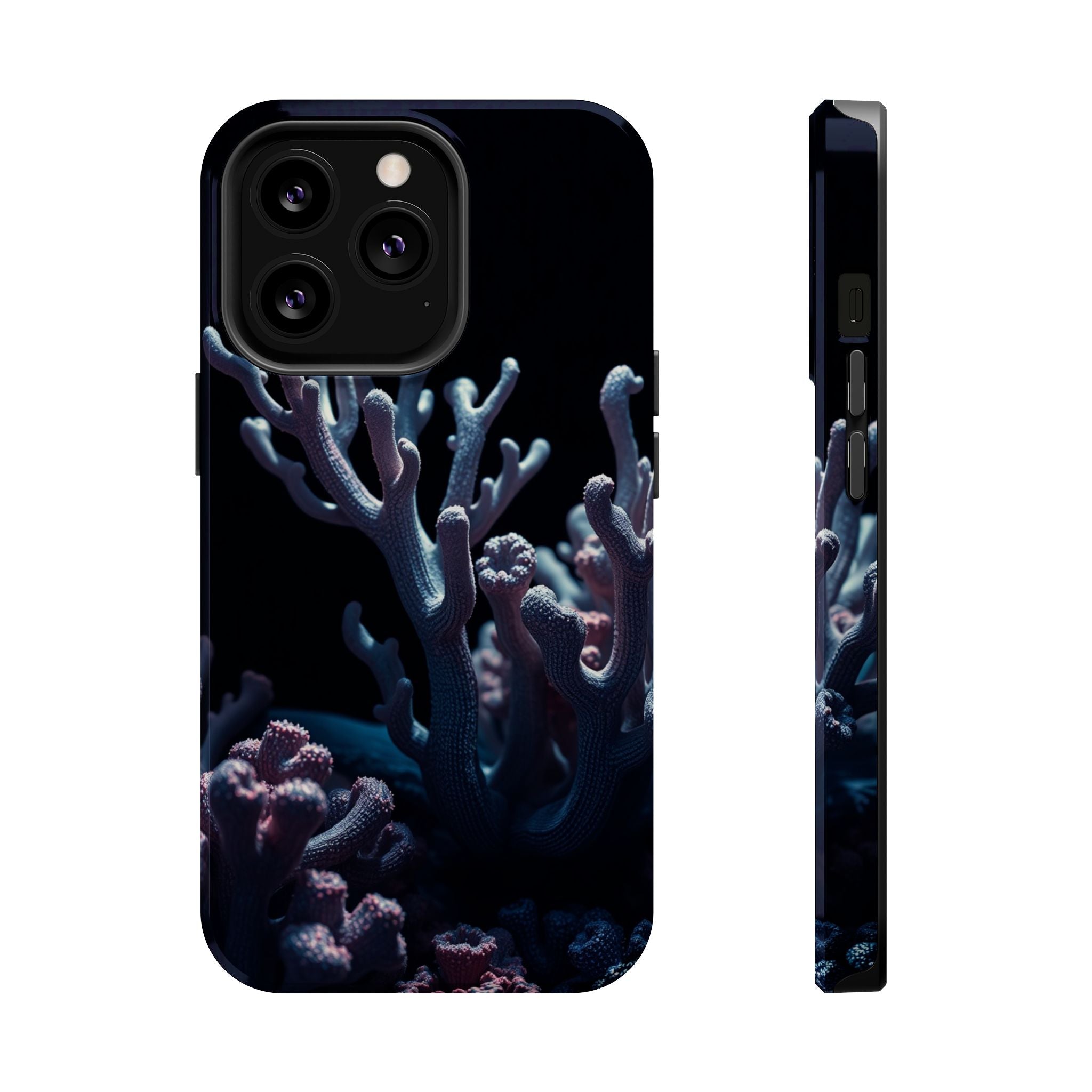 iPhone Midnight Blue And Silver Coral Reef Life Soft iPhone Finish · iPhone Case