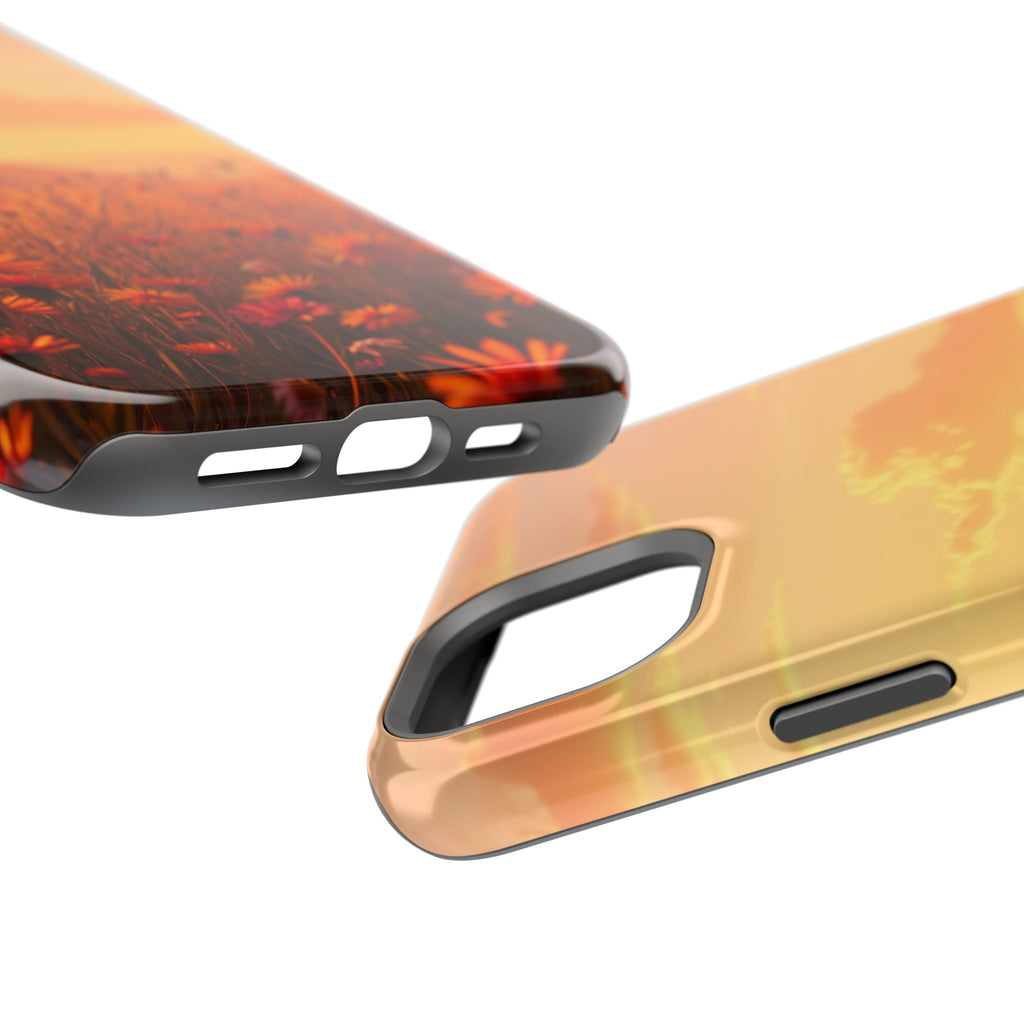 iPhone Sunset Amber And Peach Wildflower Field Soft iPhone Finish · iPhone Case