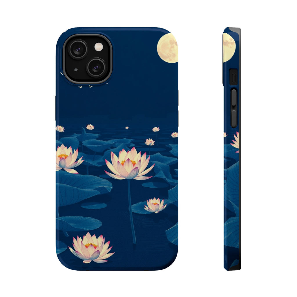 iPhone Midnight Blue And Silver Lotus Pond Slim iPhone Everyday · iPhone Case