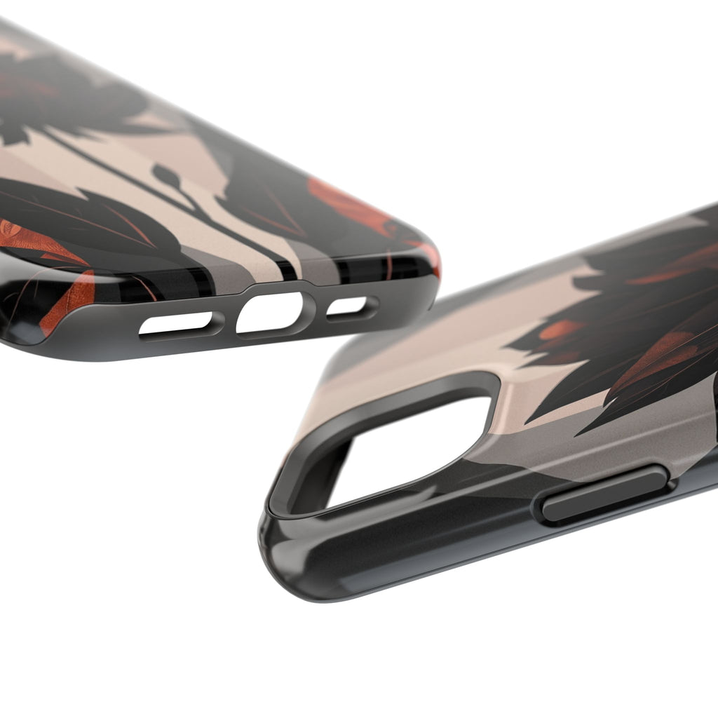 iPhone Charcoal And Copper Floral Silhouette Slim iPhone Everyday · iPhone Case