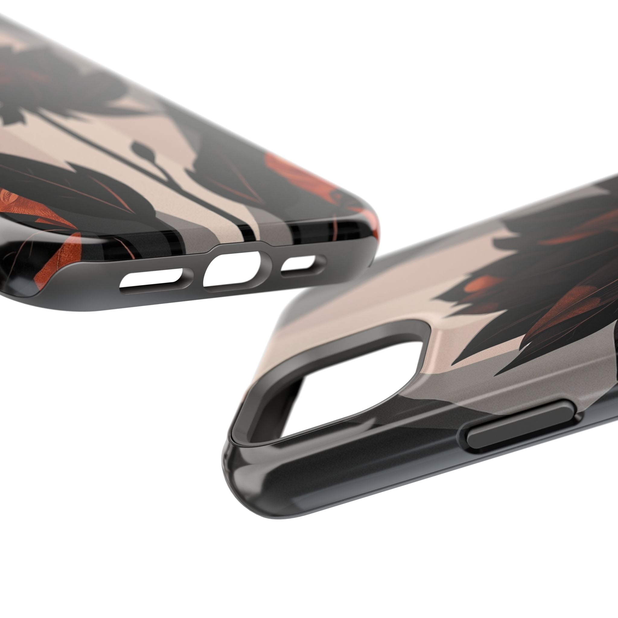 iPhone Charcoal And Copper Floral Silhouette Slim iPhone Everyday · iPhone Case