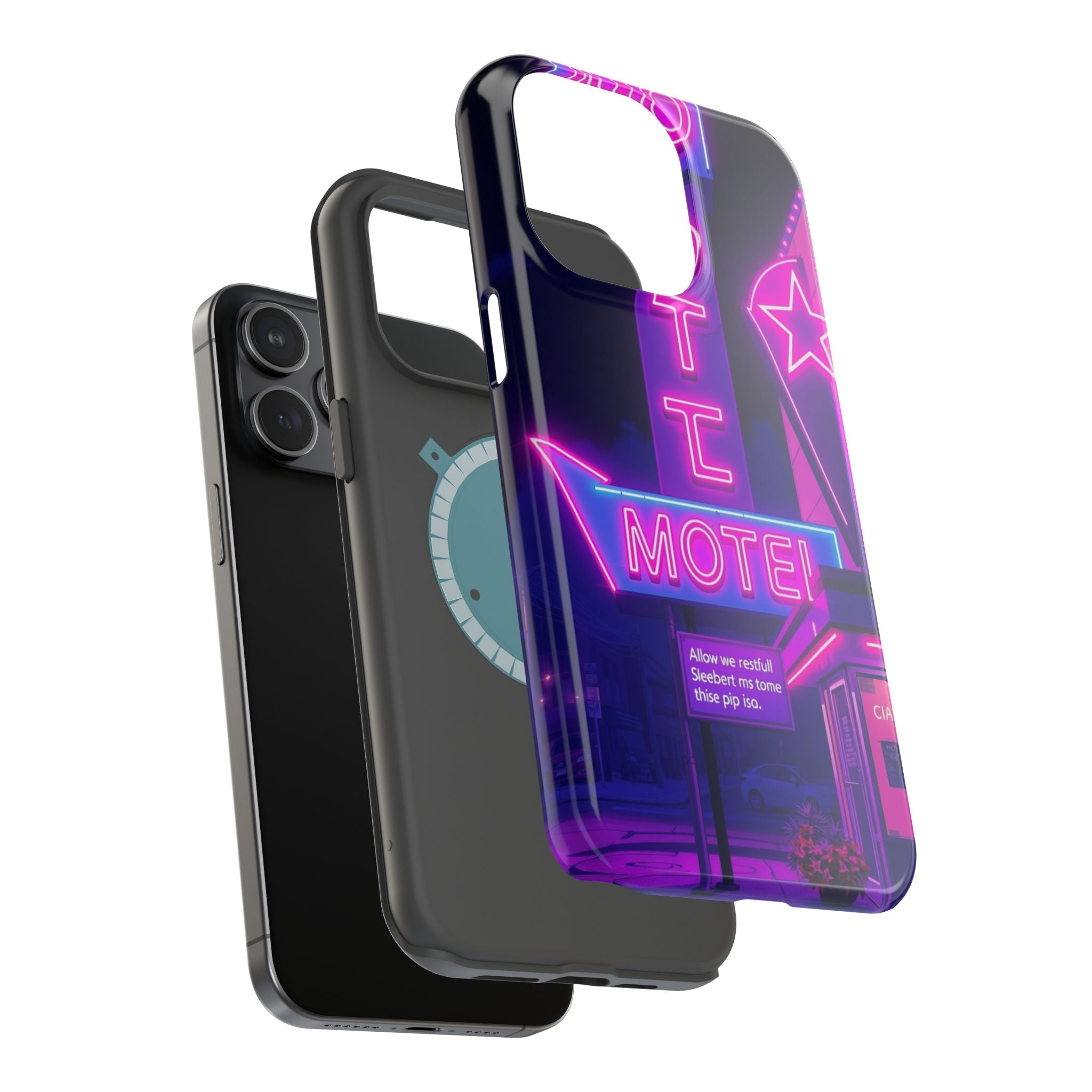 iPhone Neon Sign Motel Enchanted Art Slim Everyday Designer Case · iPhone Case
