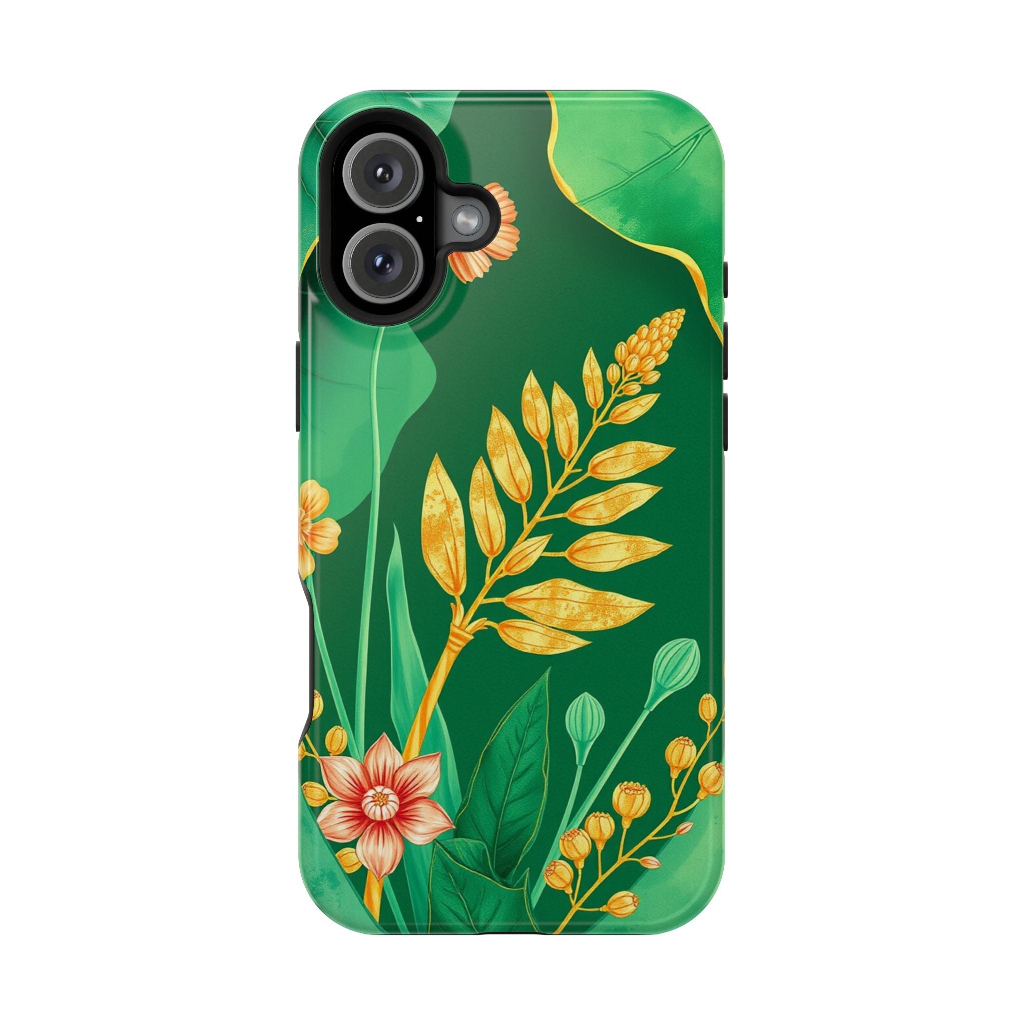 iPhone Emerald Green And Gold Botanical Illustration Ga Slim Snap Case · iPhone