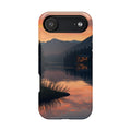iPhone Sunset Amber And Peach Lake at Twilight Soft iPhone Finish · iPhone Case