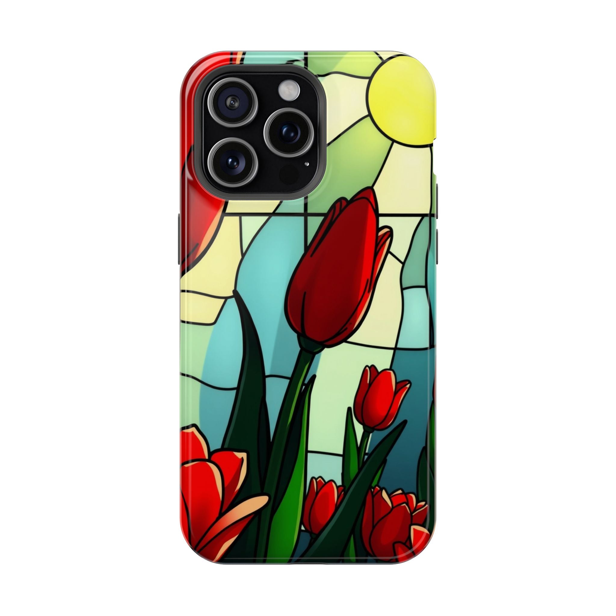 iPhone Tulip Row Stained Glass Slim Everyday Designer Case · iPhone Case