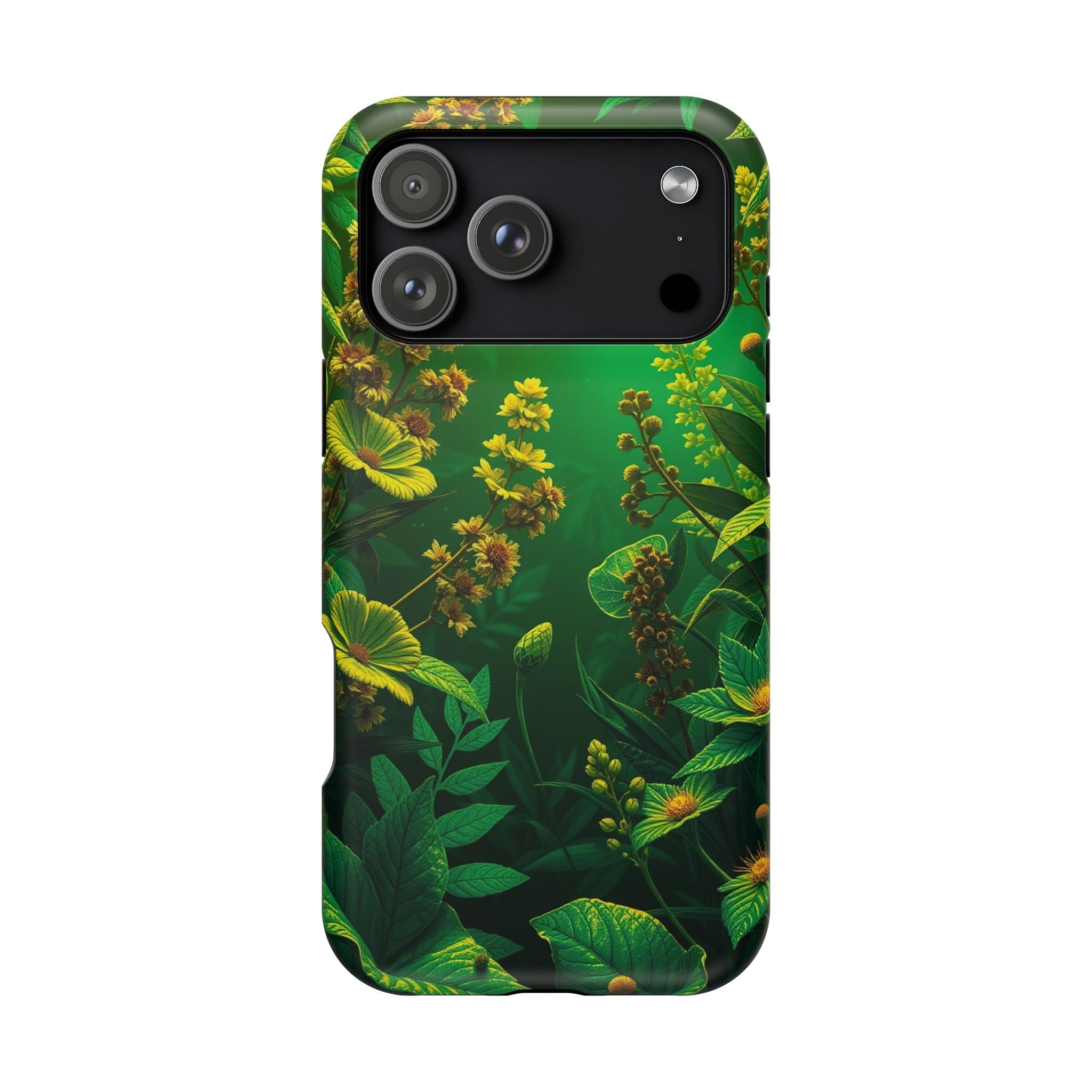 iPhone Emerald Green And Gold Vintage Botanicals Print Slim Snap Case · iPhone C