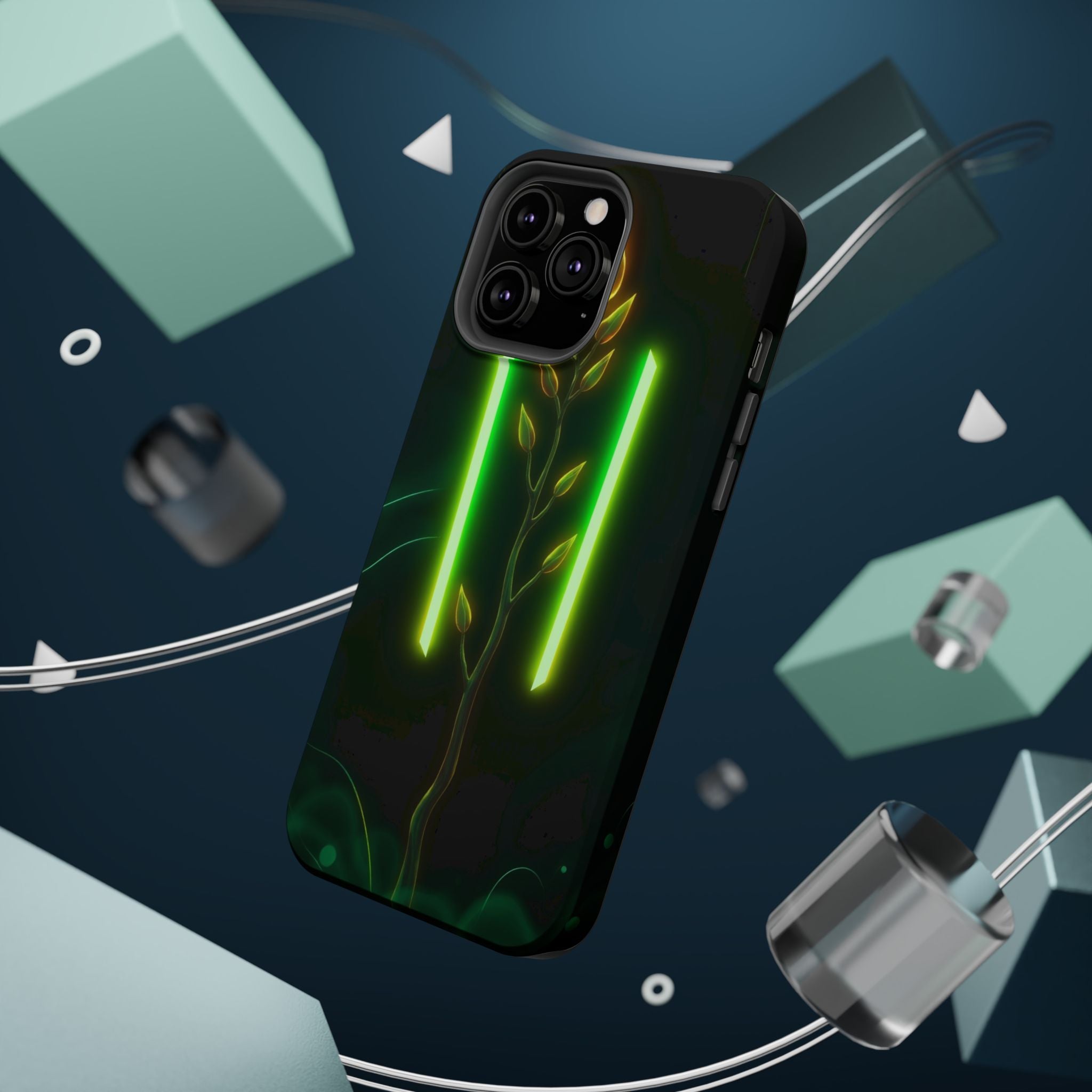 iPhone Emerald Green And Gold Minimalist Stem Slim iPhone Everyday · iPhone Case