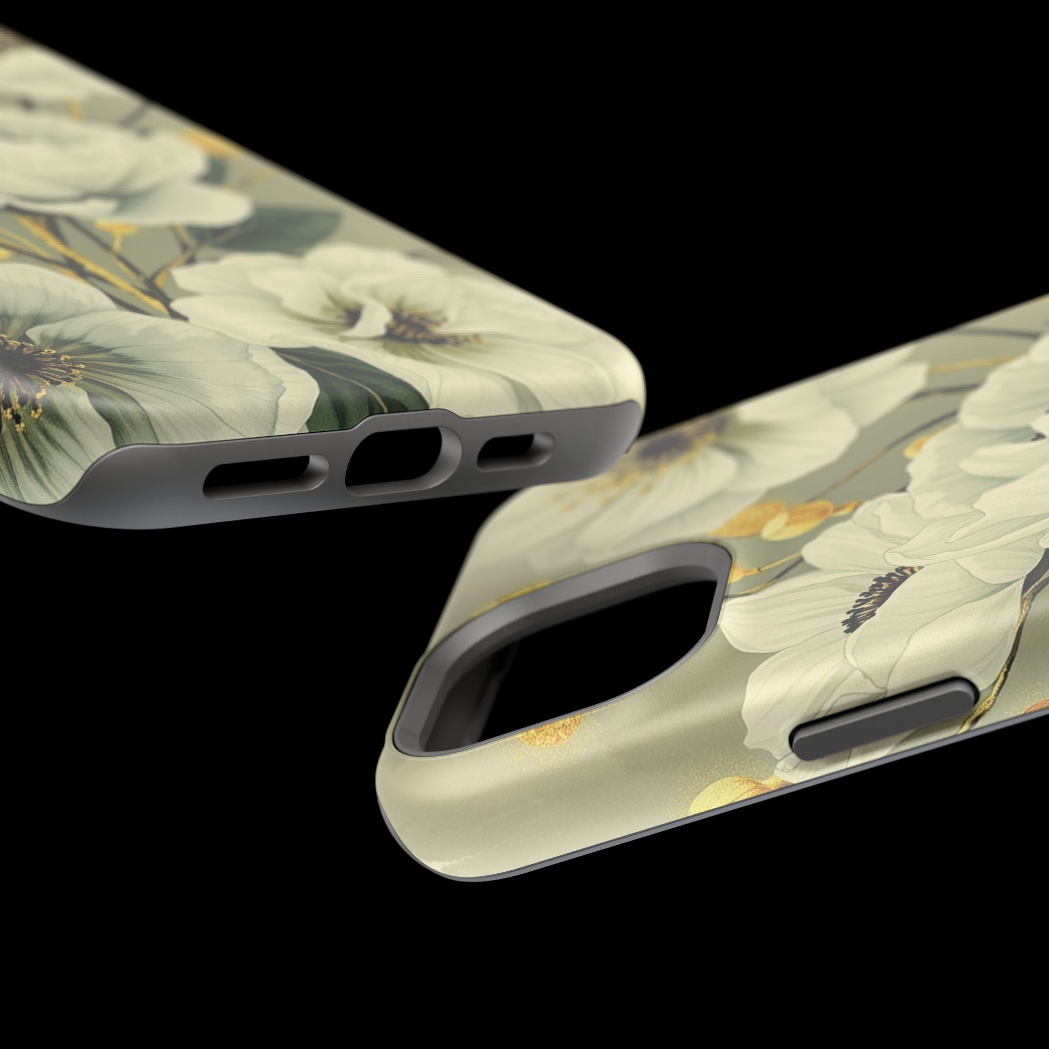 iPhone Sage And Ivory Floral Ink Wash Slim Everyday iPhone 14 Designer · iPhone