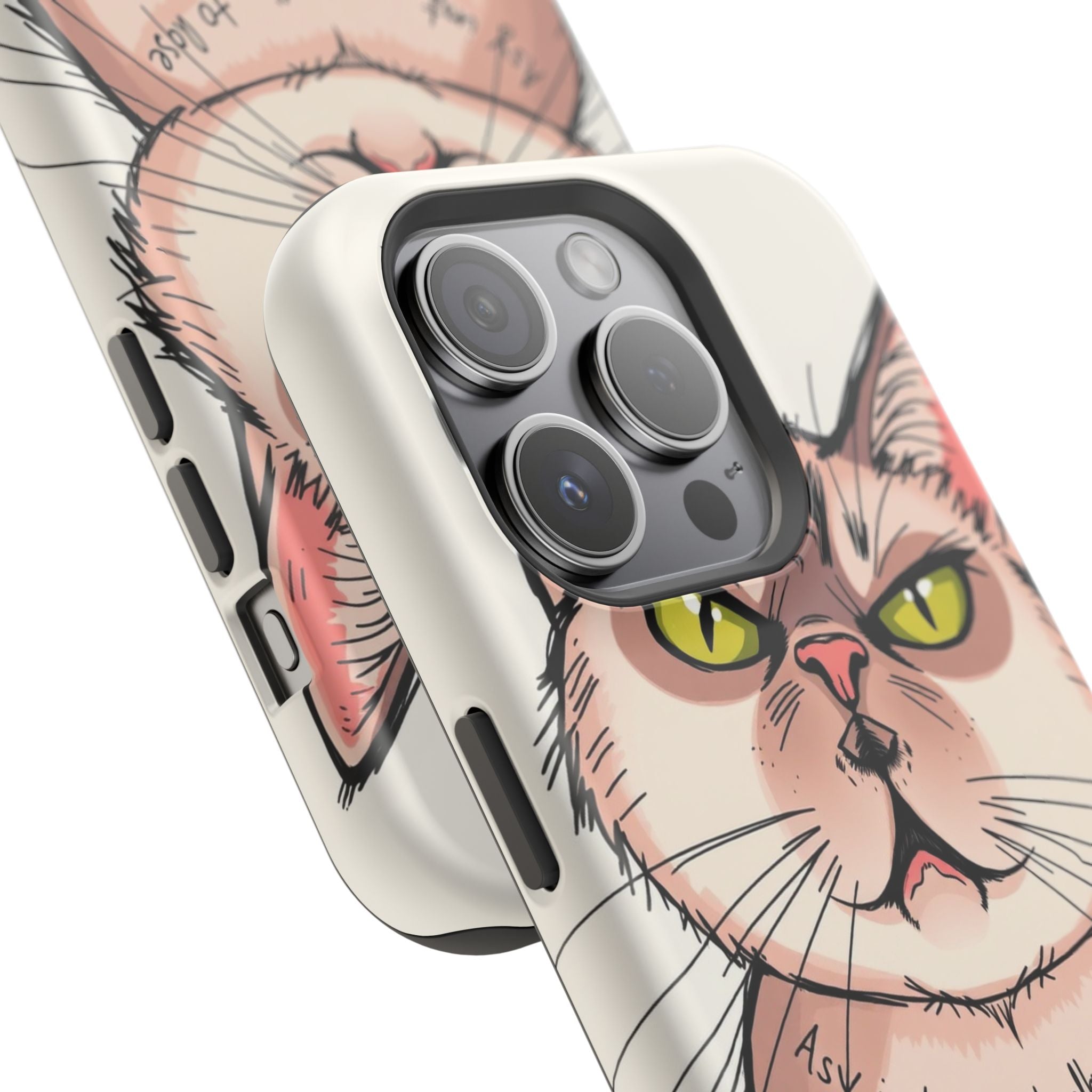 iPhone Sarcastic Cat Verdict Hand-Drawn Sketch Soft Finish Everyday Case · iPhon