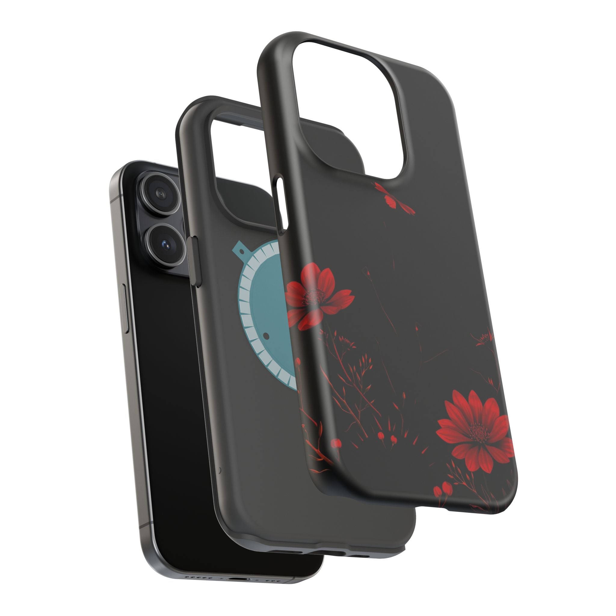 iPhone Black And Crimson Desert Flower Slim Everyday Designer Case · iPhone Case