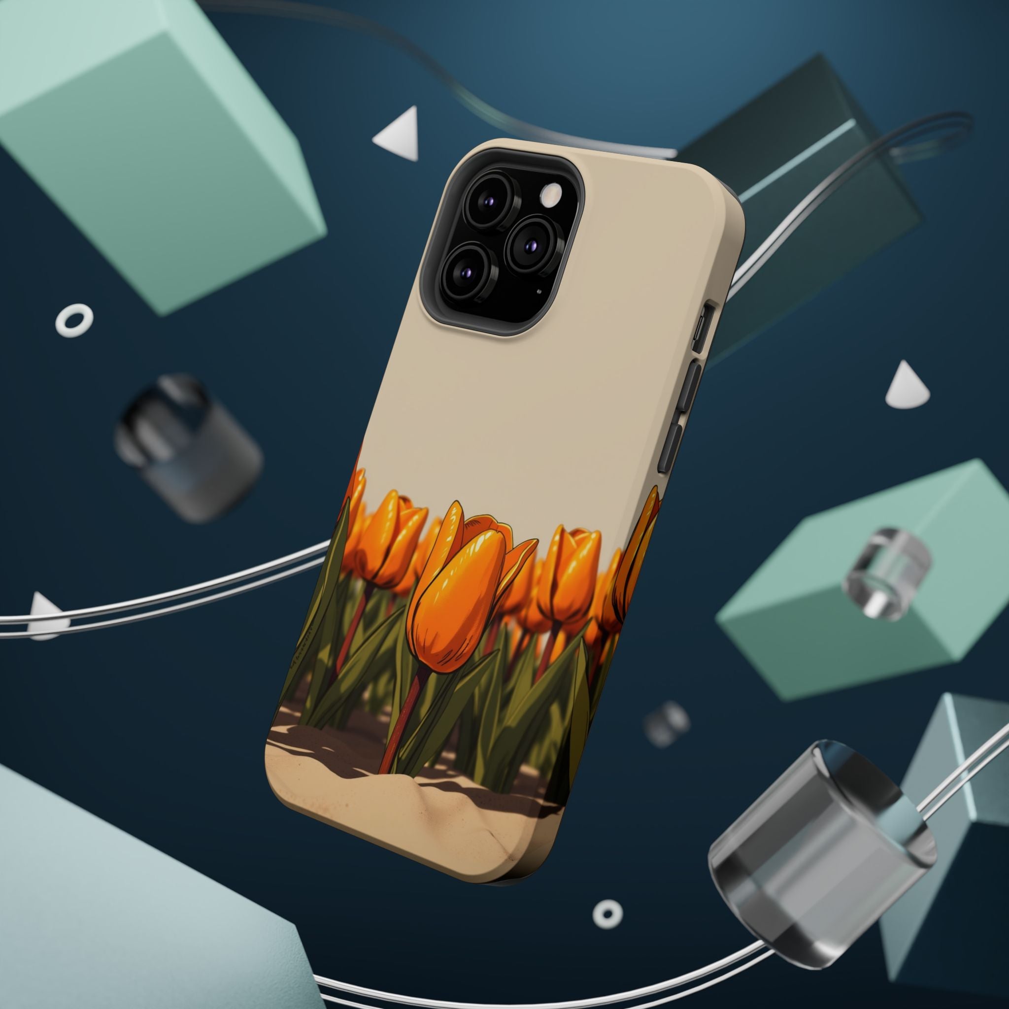 iPhone Burnt Orange And Sand Tulip Row Slim Everyday Designer Case · iPhone Case