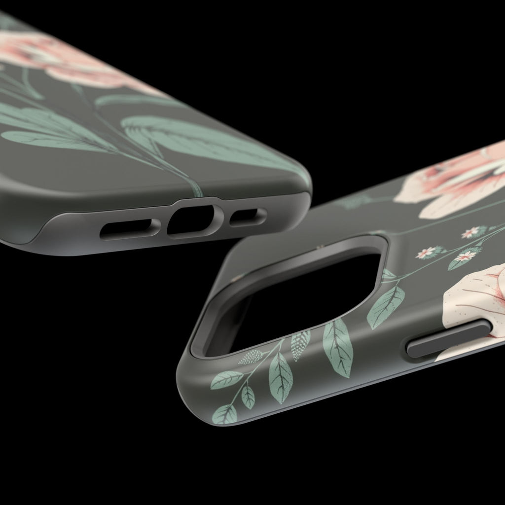 iPhone Mint And Blush Vintage Botanical Print Slim Everyday Designer Case · iPho