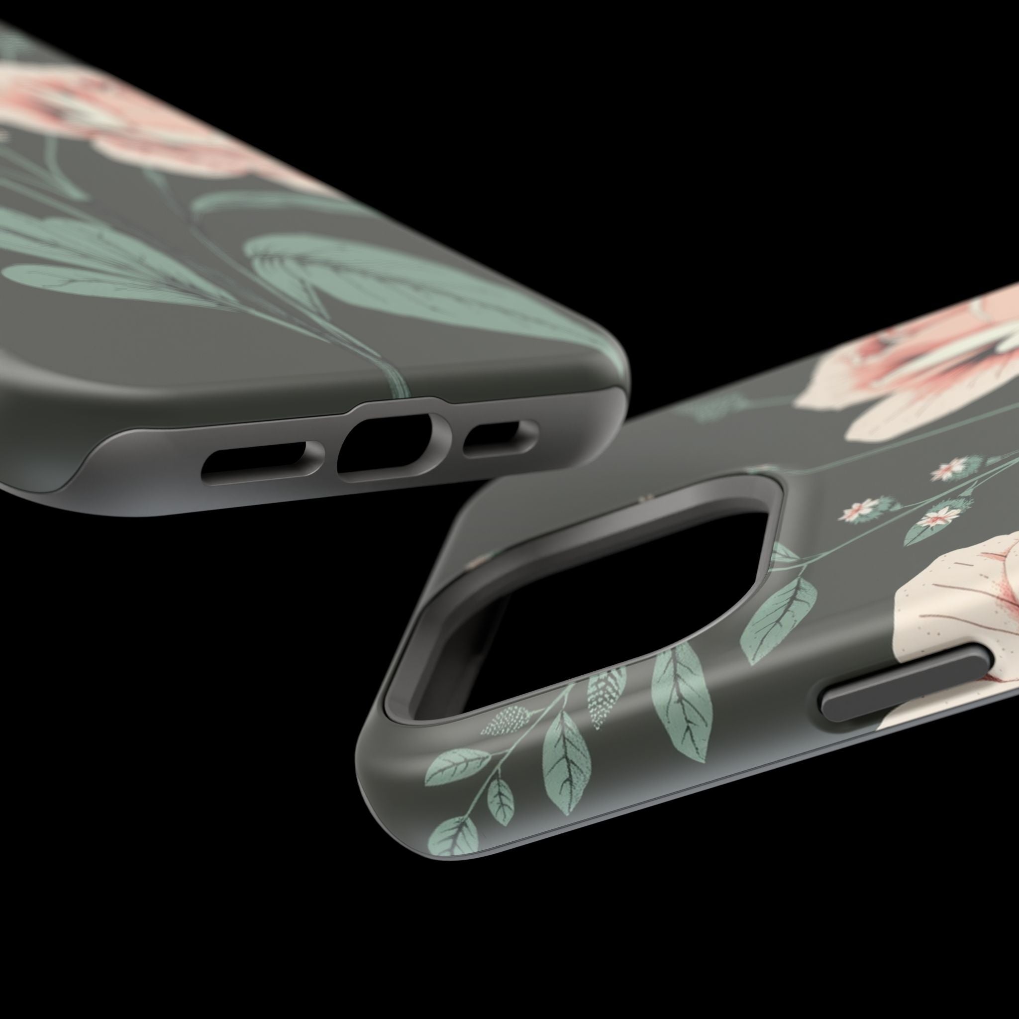iPhone Mint And Blush Vintage Botanical Print Slim Everyday Designer Case · iPho