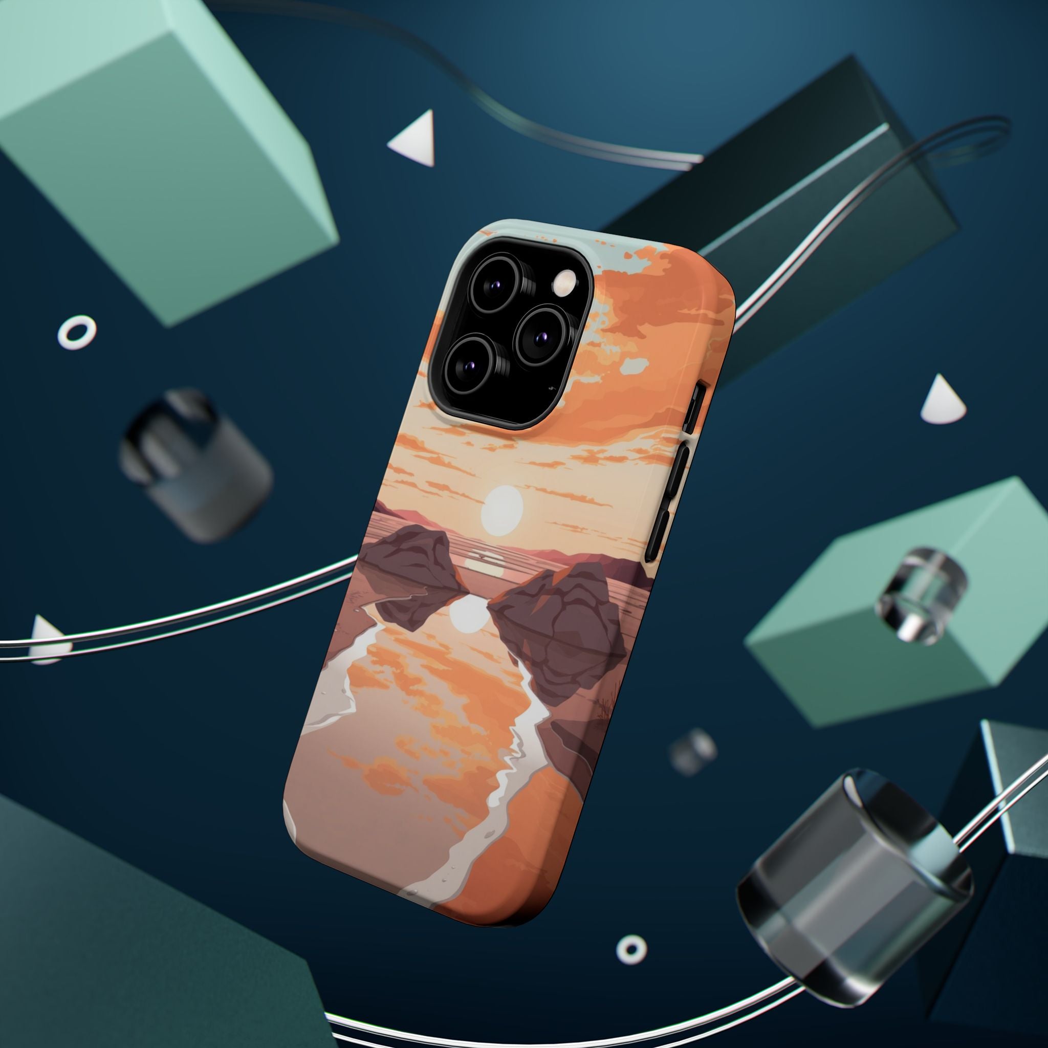 iPhone Sunset Amber And Peach Salt Flat Mirror Soft iPhone Finish · iPhone Case