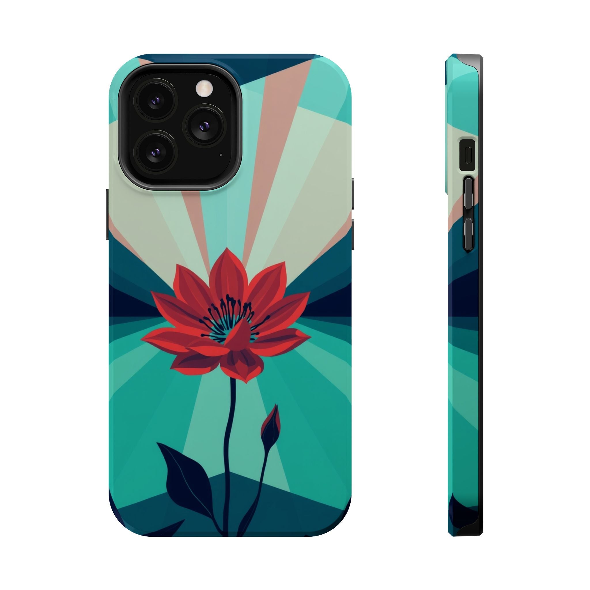 iPhone Teal And Coral Night Bloomer Slim Everyday Designer Case · iPhone Case