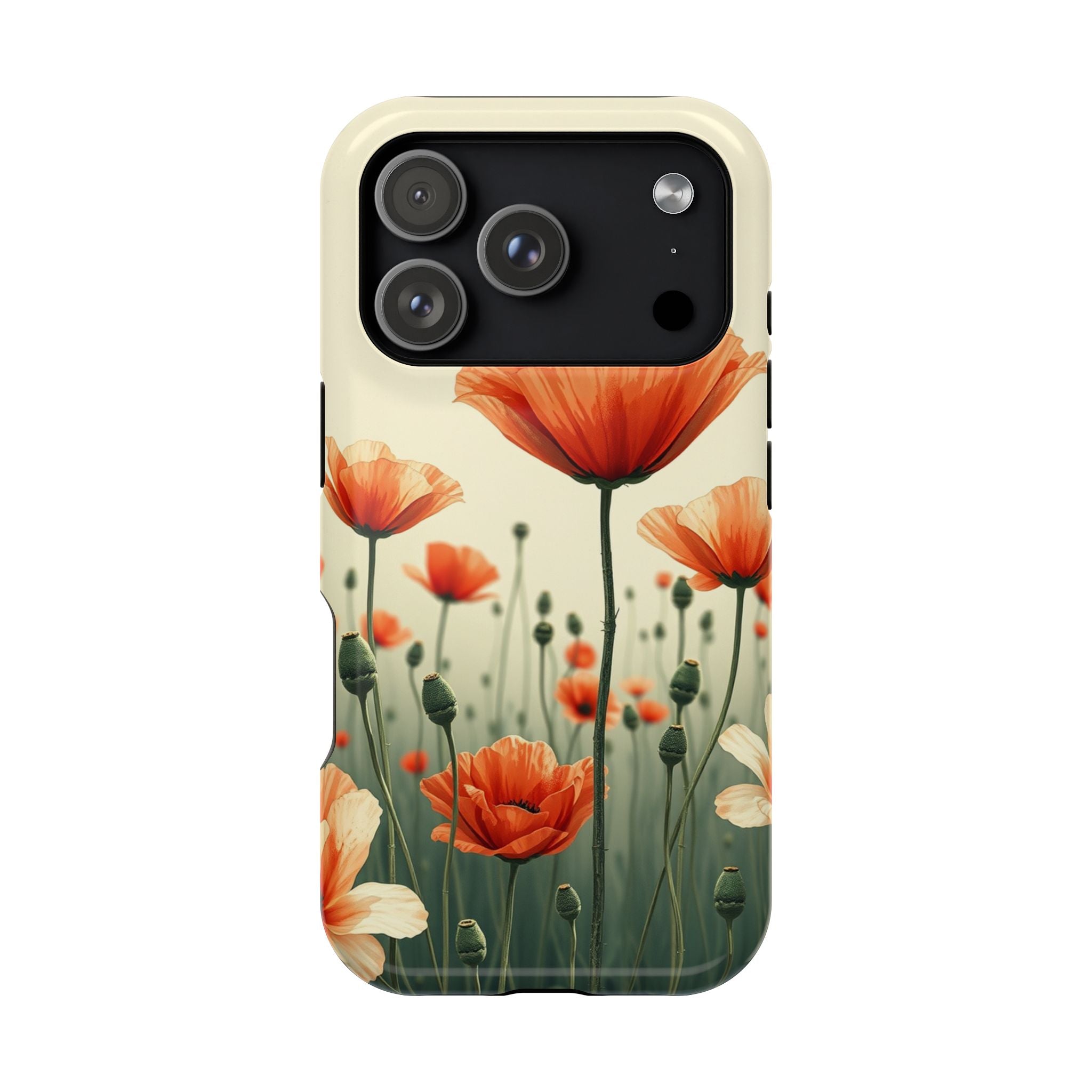 iPhone Sage And Ivory Poppy Field Bold Modern Everyday Snap Case · iPhone Case