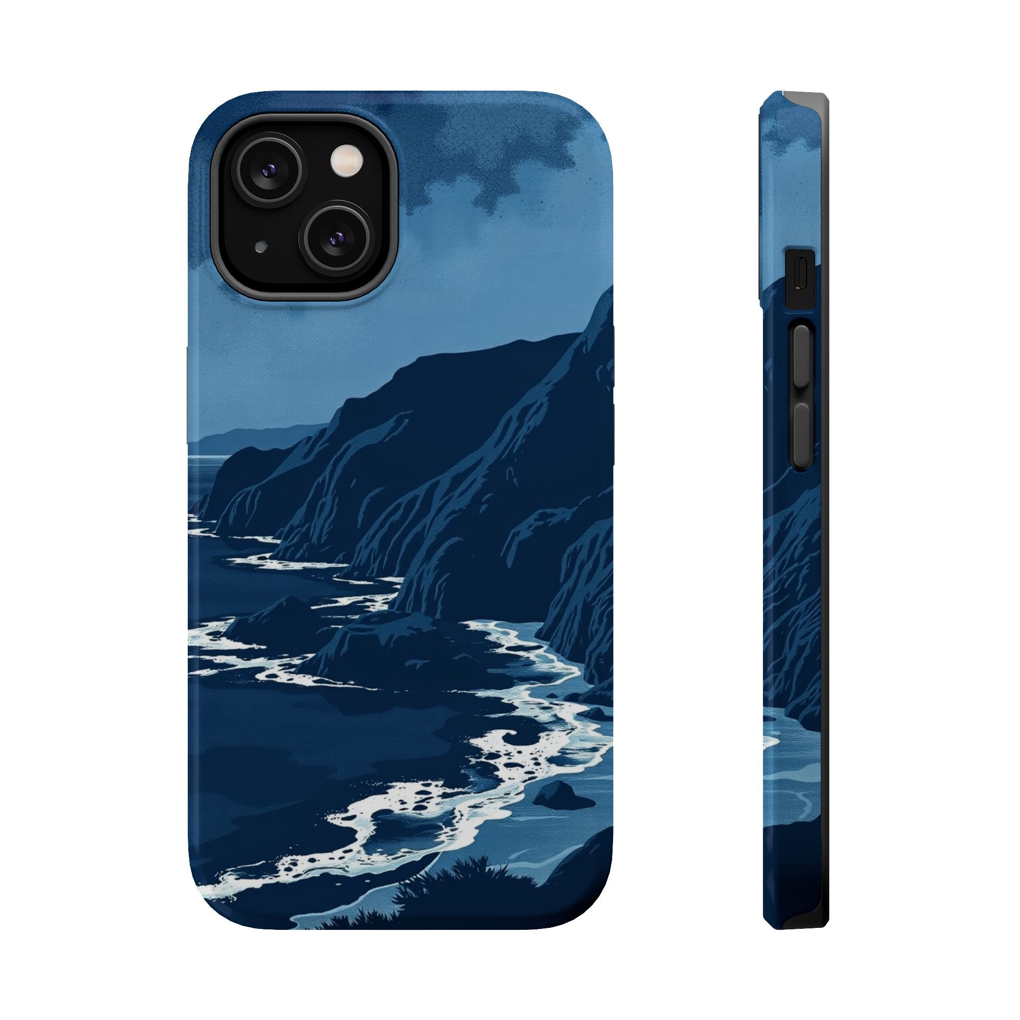 iPhone Midnight Blue And Silver Hibiscus Coast Carry Case Slim Snap Case · iPhon