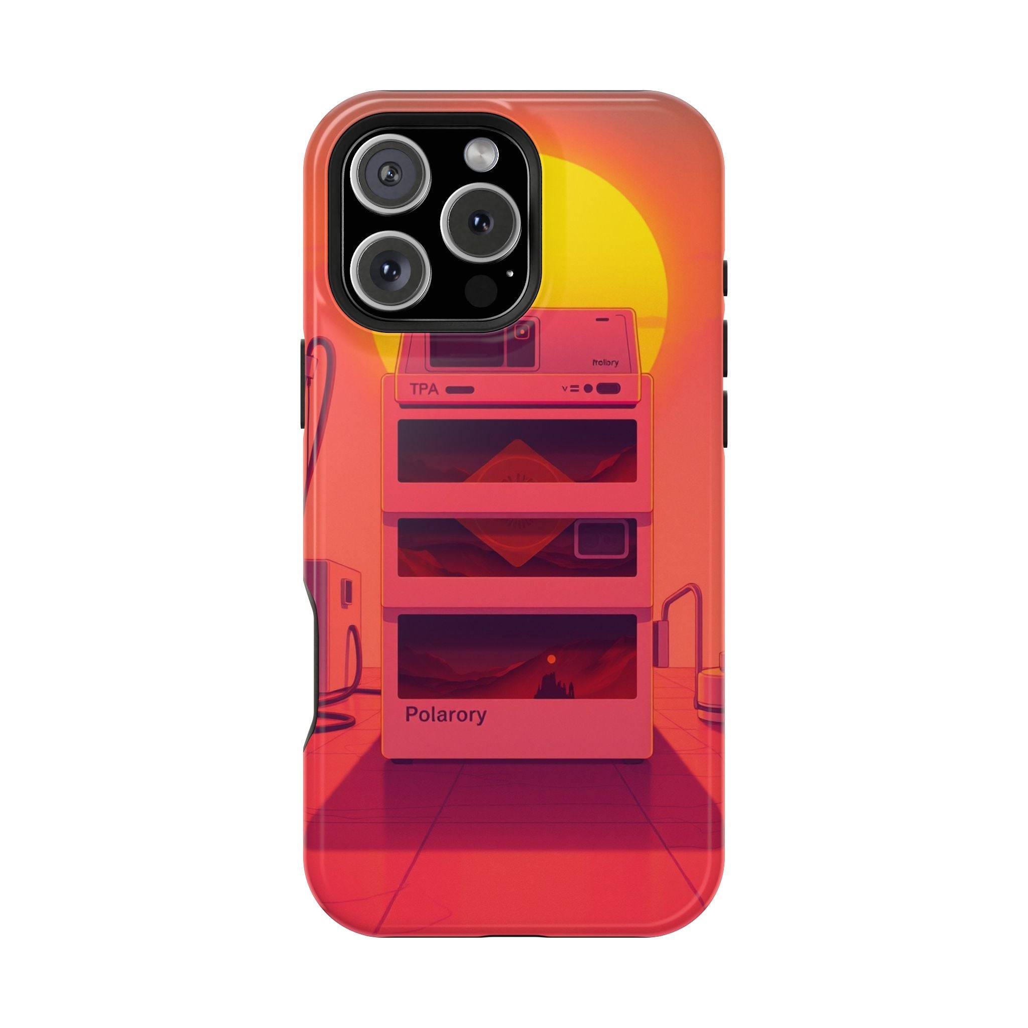 iPhone Polaroid Stack Memory Neon Cyberpunk Slim Everyday Designer Case · iPhone