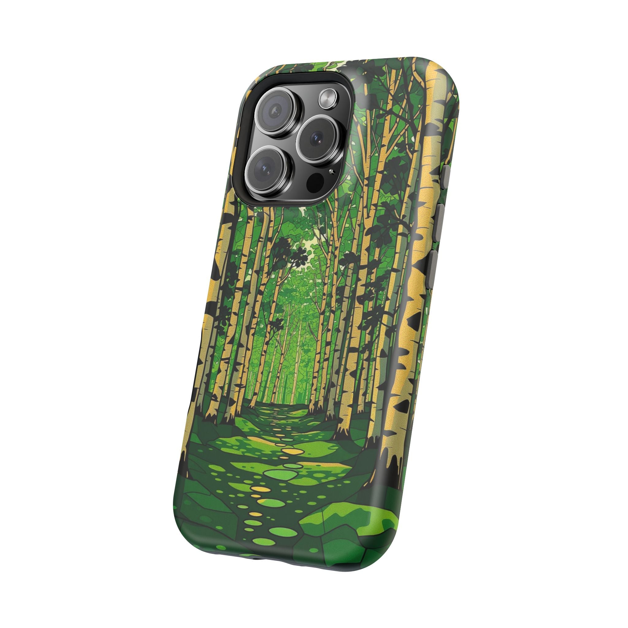 iPhone Emerald Green And Gold Birch Grove Slim iPhone Everyday Designer · iPhone