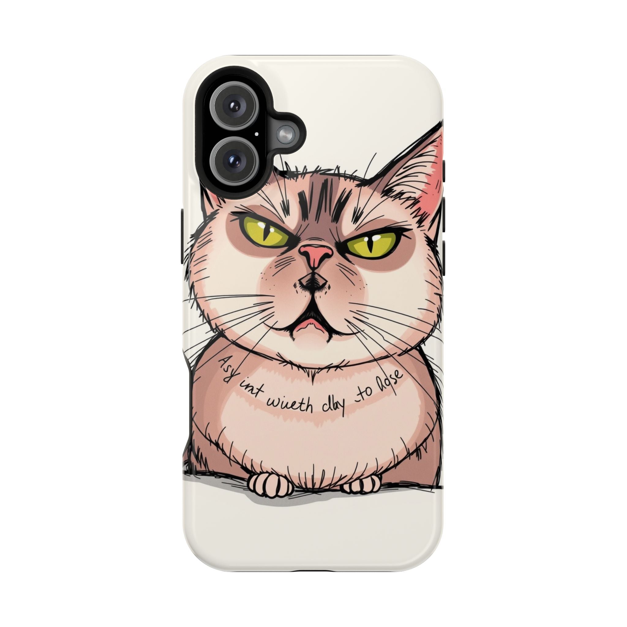 iPhone Sarcastic Cat Verdict Hand-Drawn Sketch Soft Finish Everyday Case · iPhon