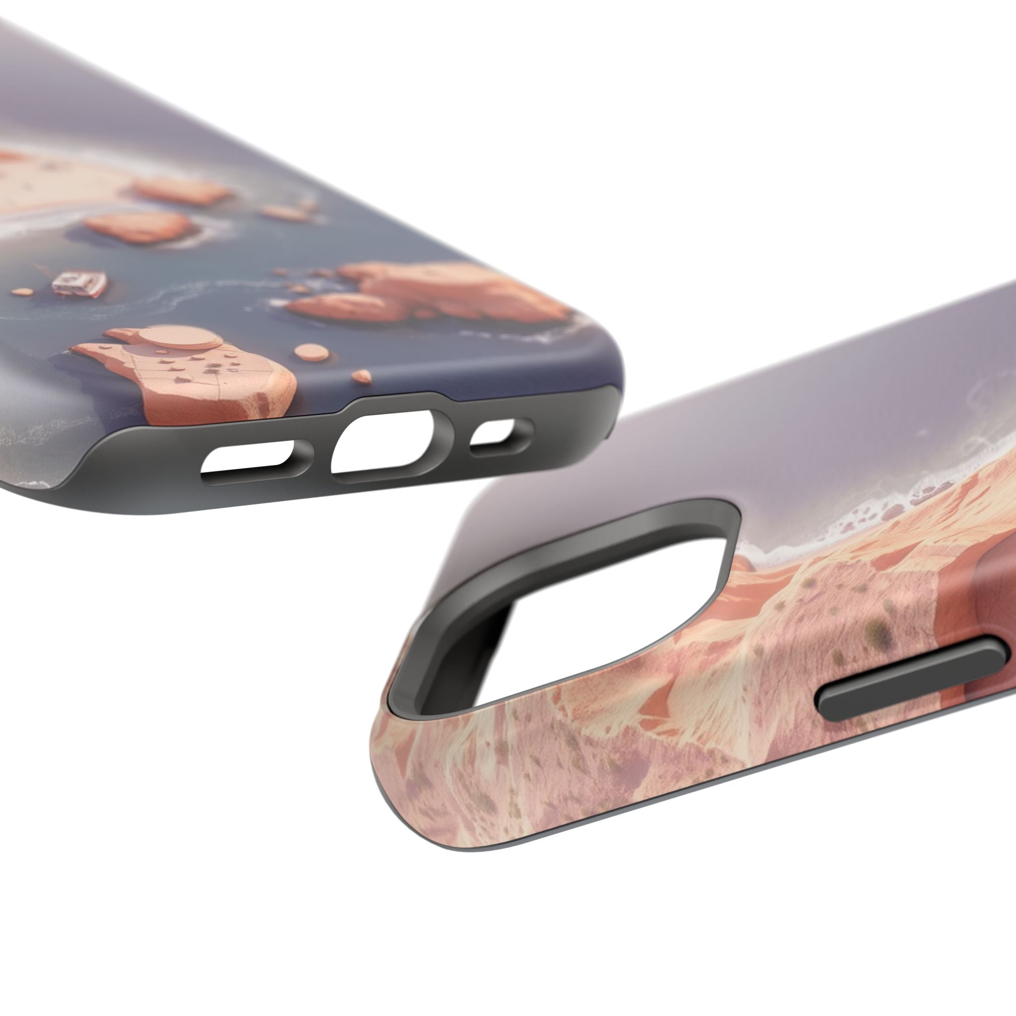 iPhone Rose Pink And Cream Shoreline Aerial Soft iPhone 17 Finish · iPhone Case