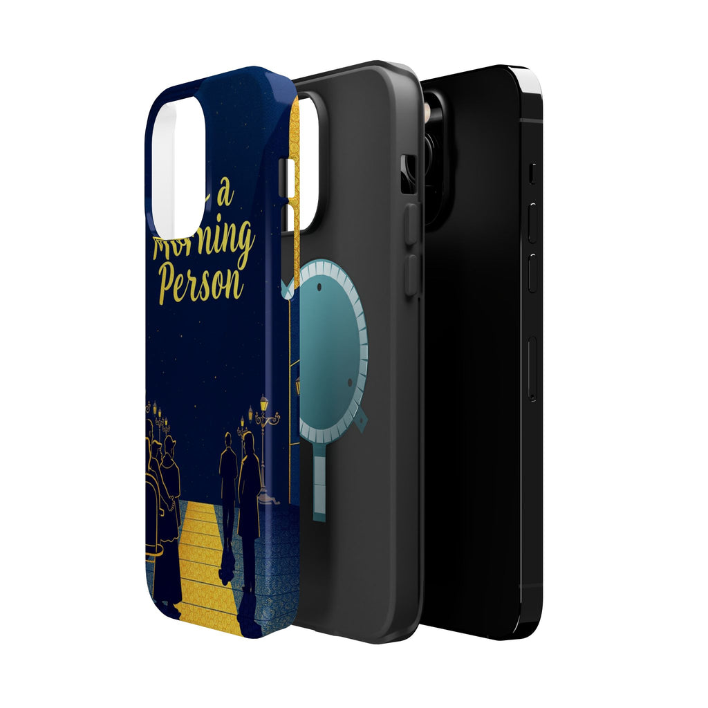 iPhone Midnight Blue And Silver Not a Morning Person Slim Snap Case · iPhone Cas