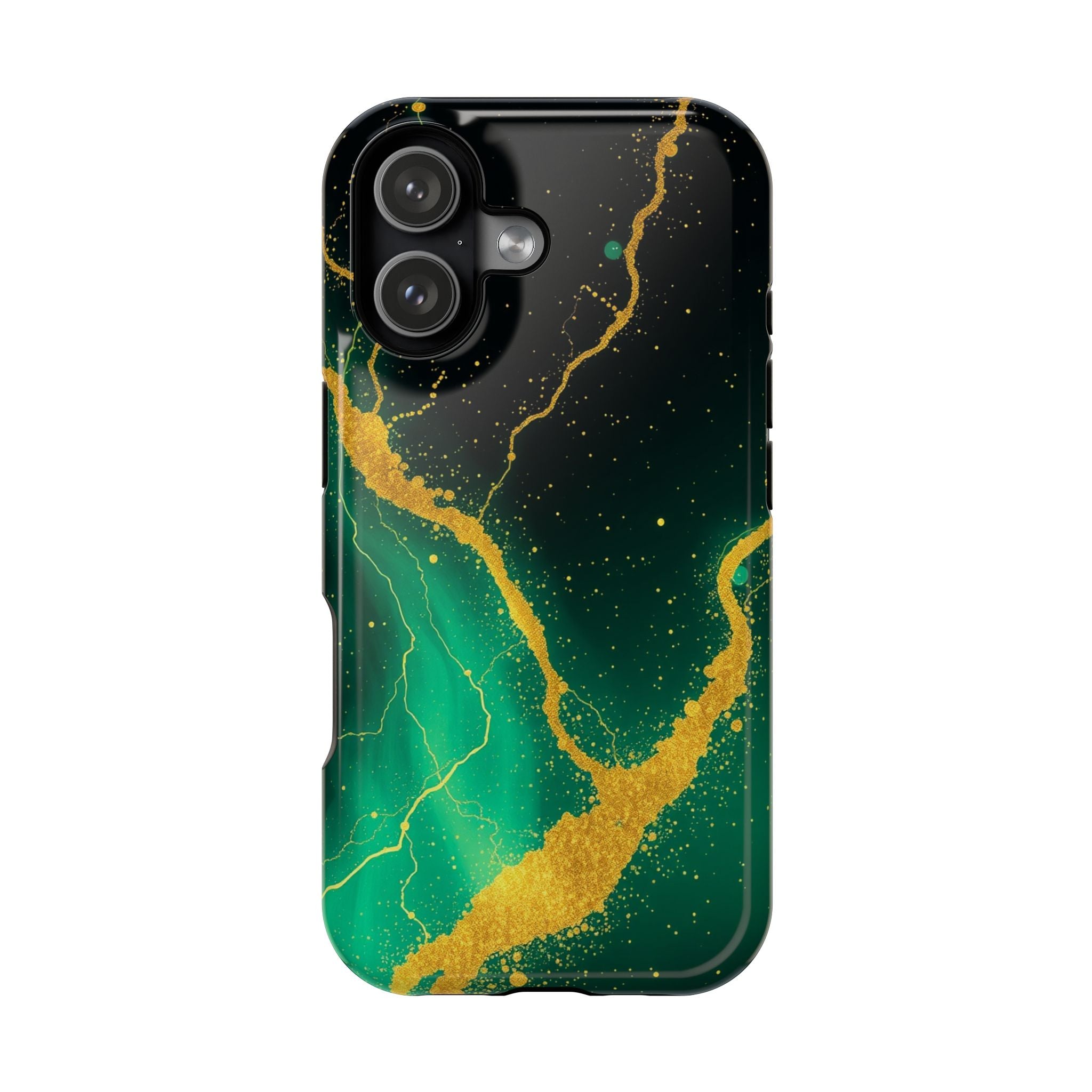 iPhone Emerald Green And Gold Petal Storm Slim iPhone Everyday Designer · iPhone