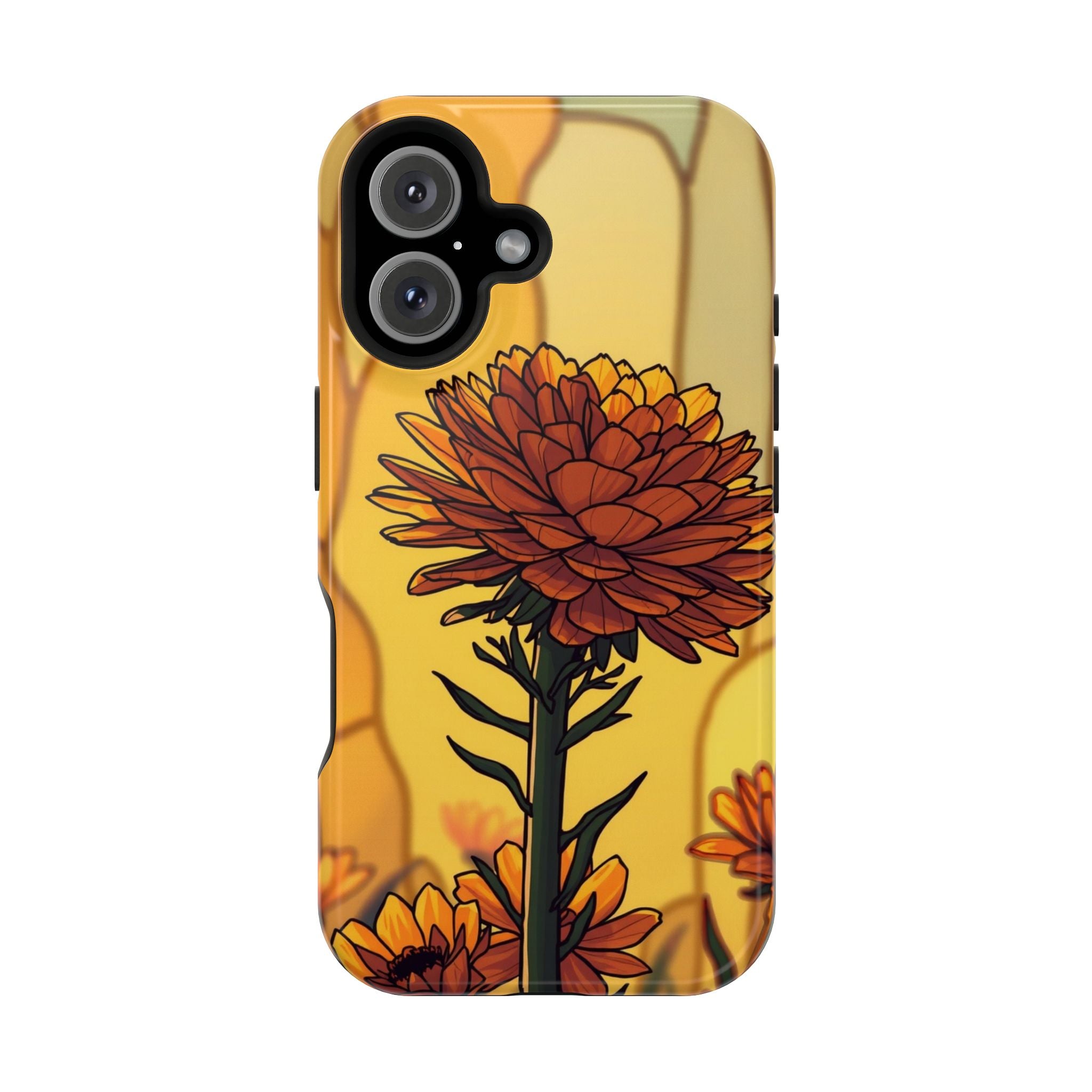 iPhone Sunset Amber And Peach Ranunculus Stack Soft iPhone Finish · iPhone Case